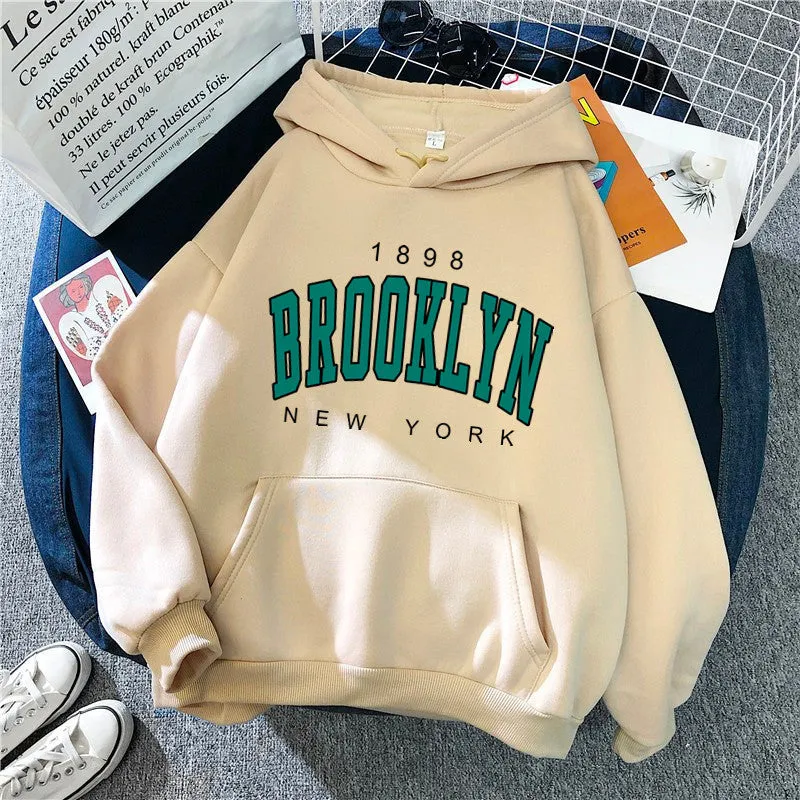 🌸1898 Brooklyn New York Printed Women’s Hoodie 🧥