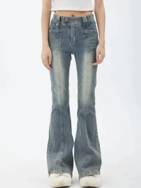2024 Harajuku Streetwear Chic 2000s Tide Trousers Y2K Bell Bottom