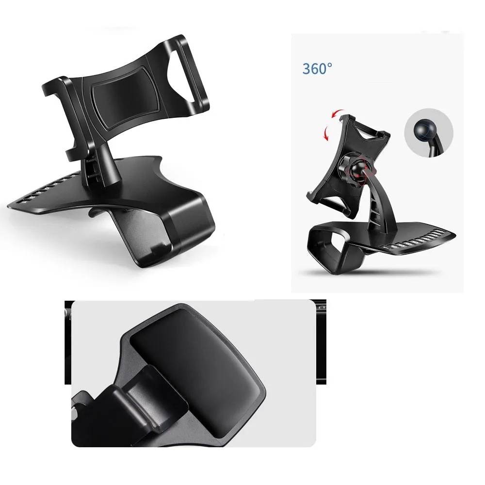 3 in 1 Car GPS Smartphone Holder: Dashboard / Visor Clamp   AC Grid Clip for Sharp Hybrid 007SH, The Hybrid 007SH - Black