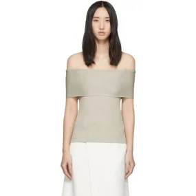 3.1 Phillip Lim Off-White Lurex Off-The-Shoulder Pullover