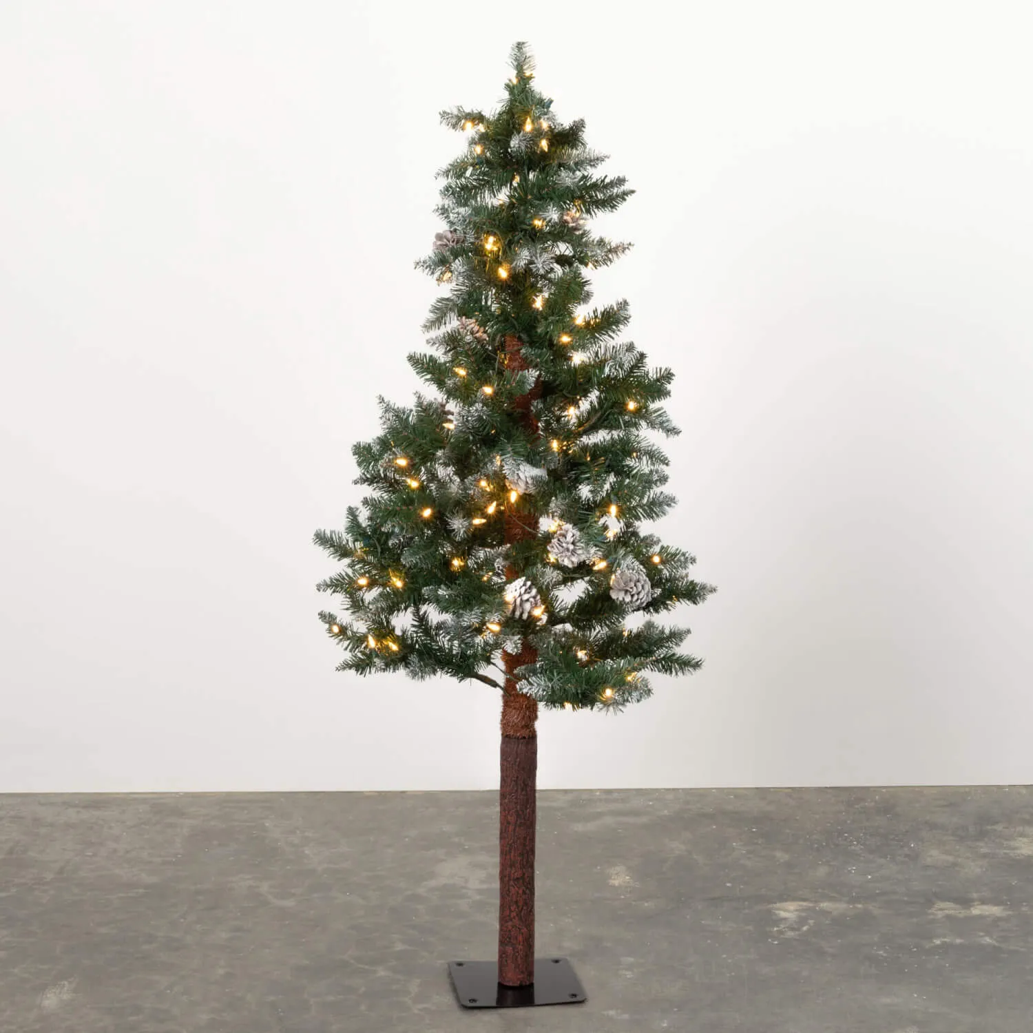 4' Lighted Natural Bark Tree