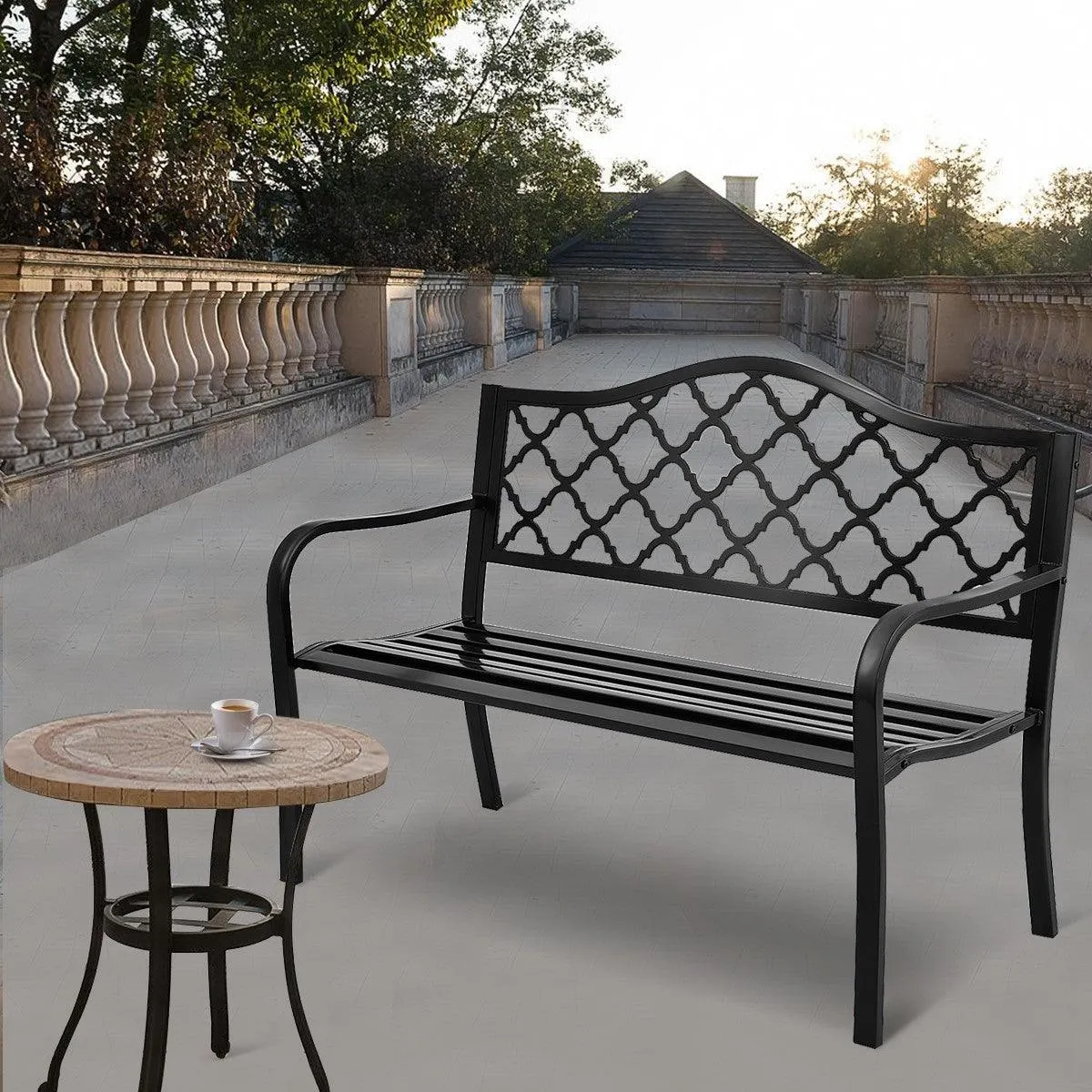 50" Patio Garden Bench Loveseats