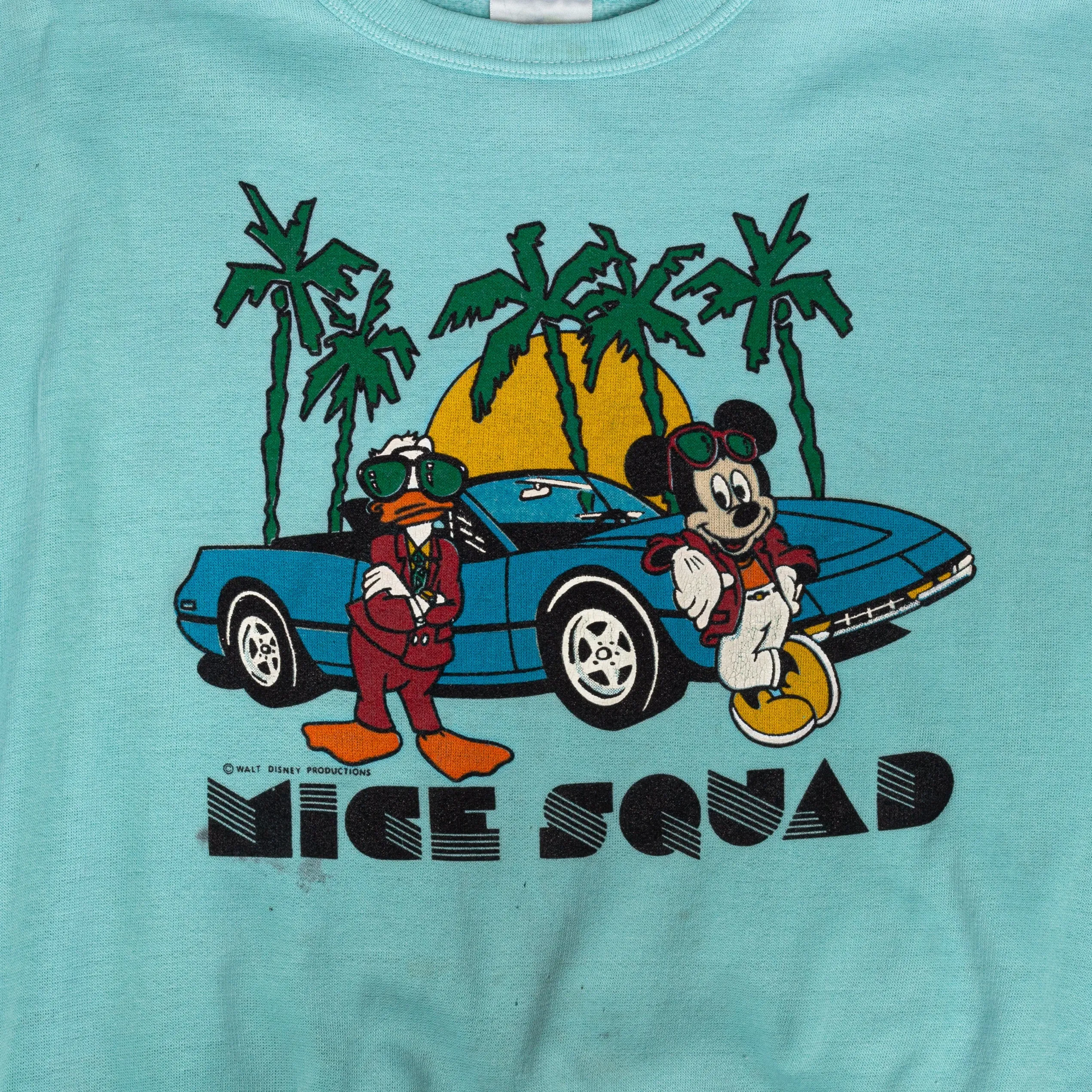80s Mickey Mouse "Mice Squad" Miami Vice Sweatshirt - Women's Medium