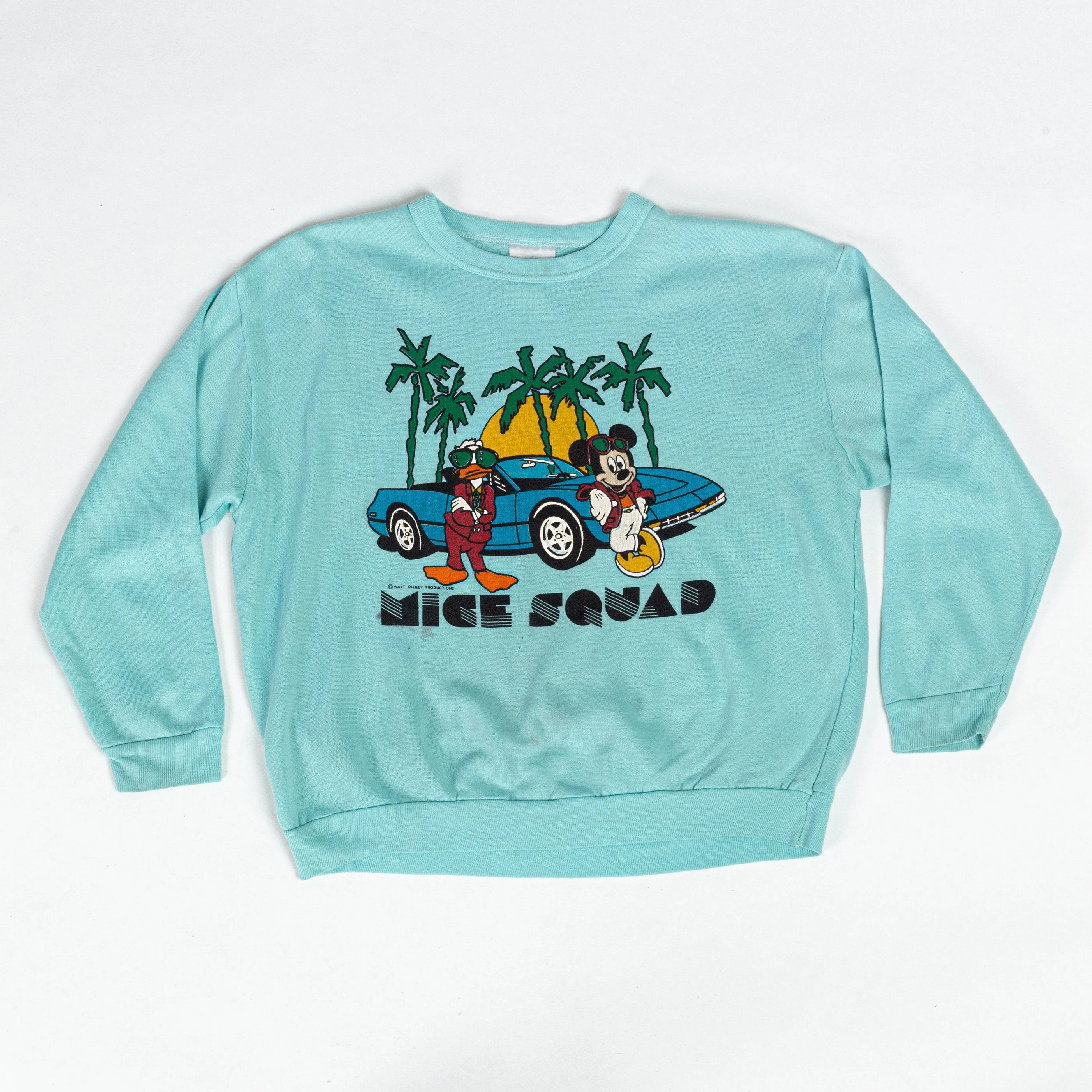 80s Mickey Mouse "Mice Squad" Miami Vice Sweatshirt - Women's Medium
