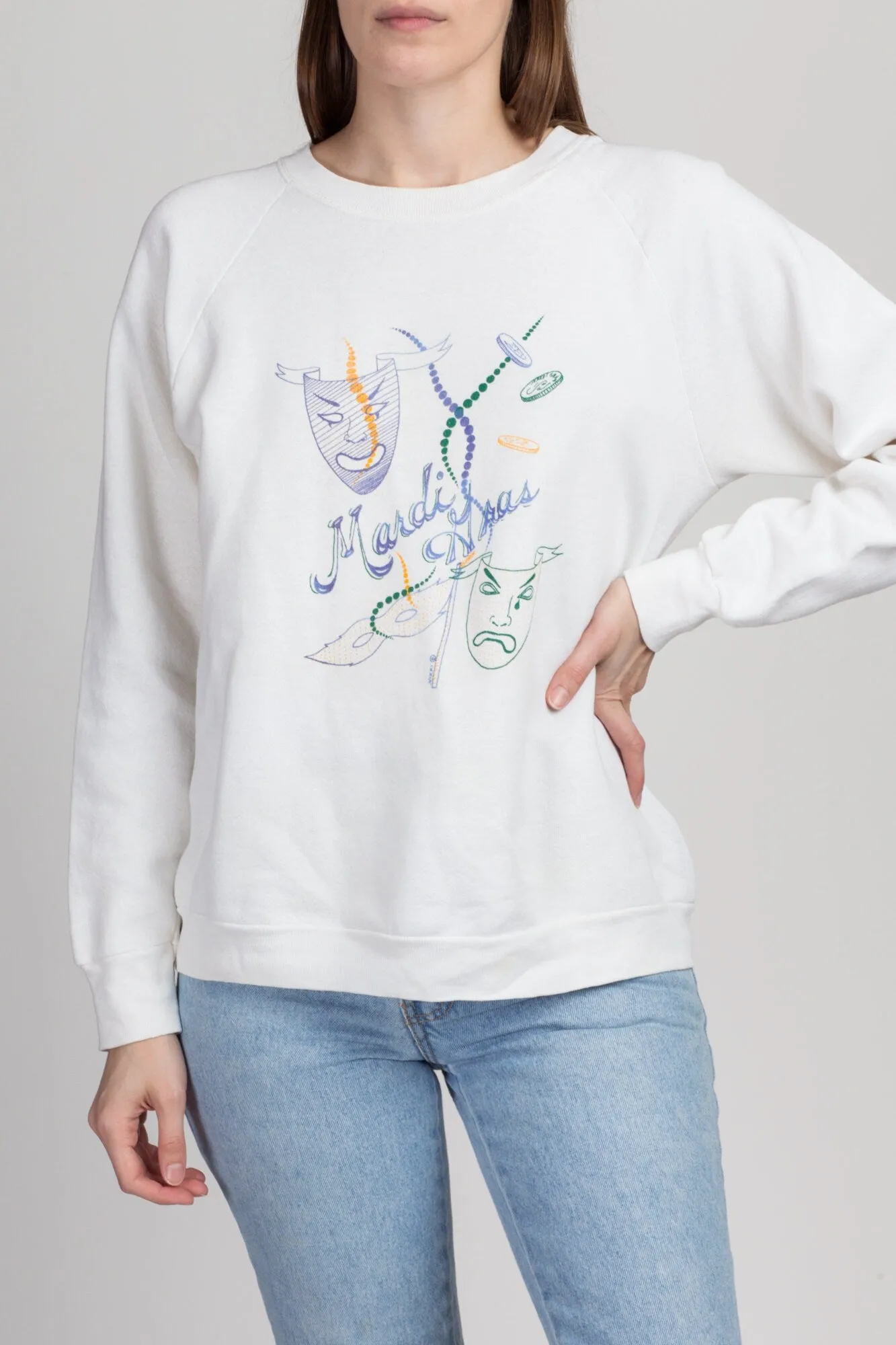80s New Orleans Masquerade Sweatshirt - Medium to Large