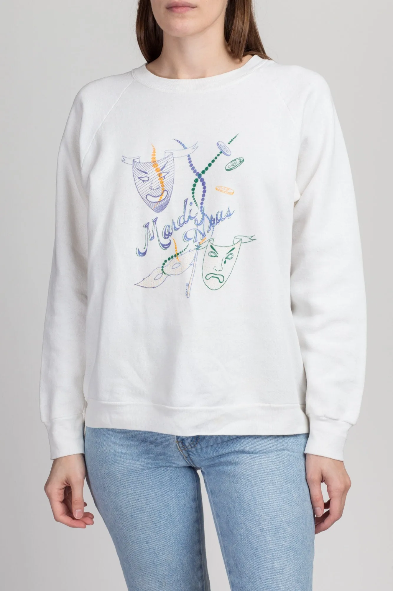 80s New Orleans Masquerade Sweatshirt - Medium to Large
