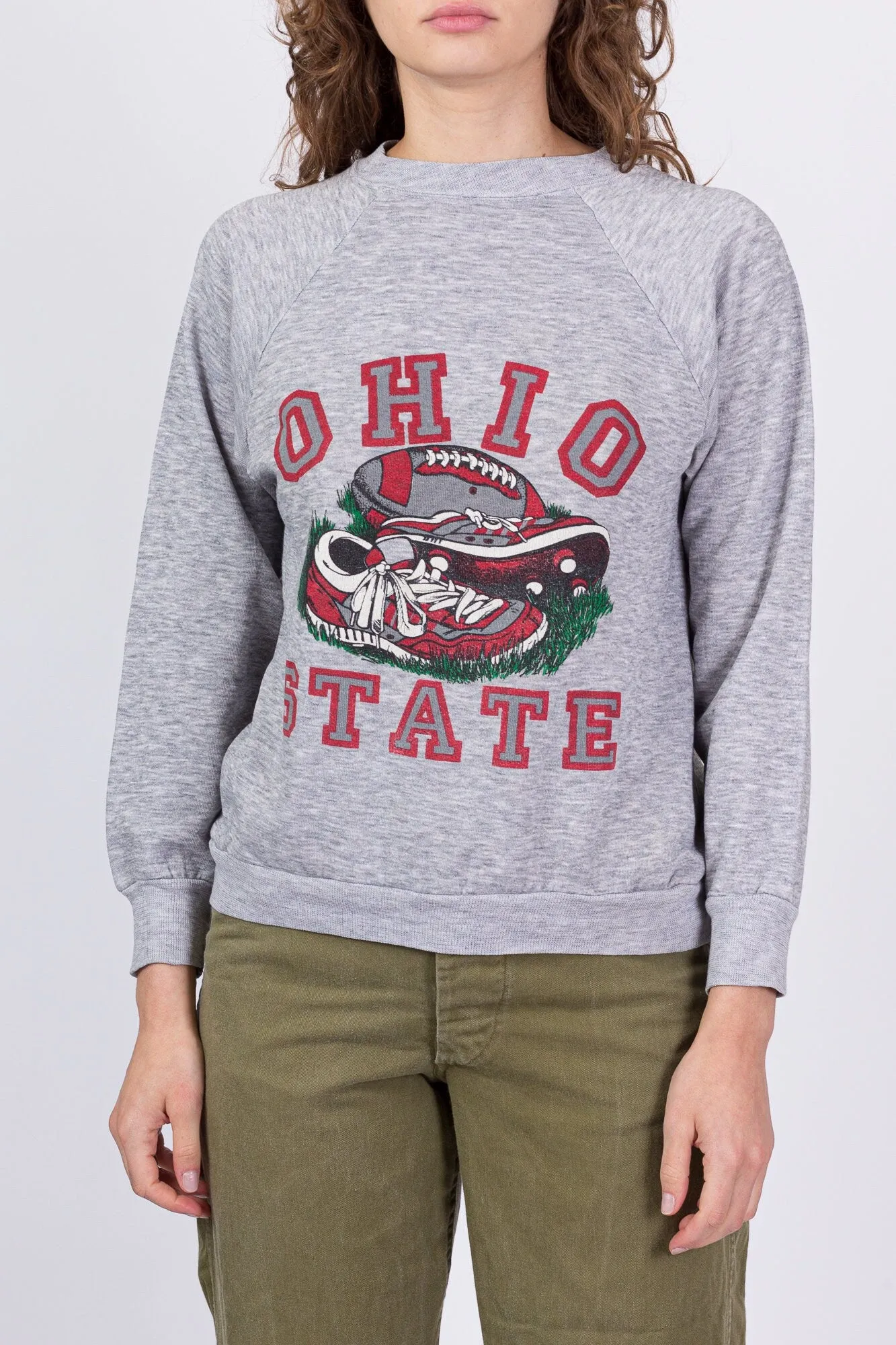 80s Ohio State Football Sweatshirt - Men's Small, Women's Medium