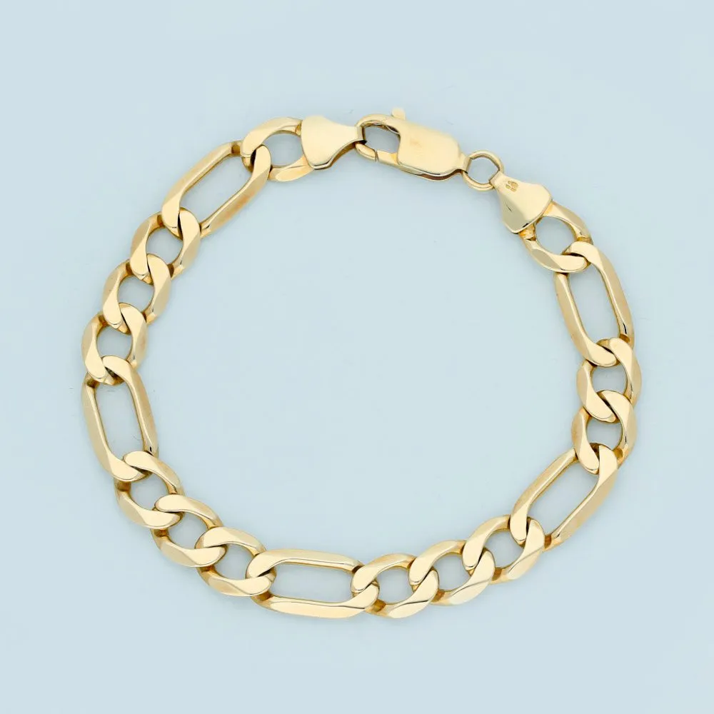 9ct Yellow Gold Figaro Curb Bracelet