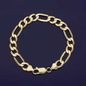 9ct Yellow Gold Figaro Curb Bracelet