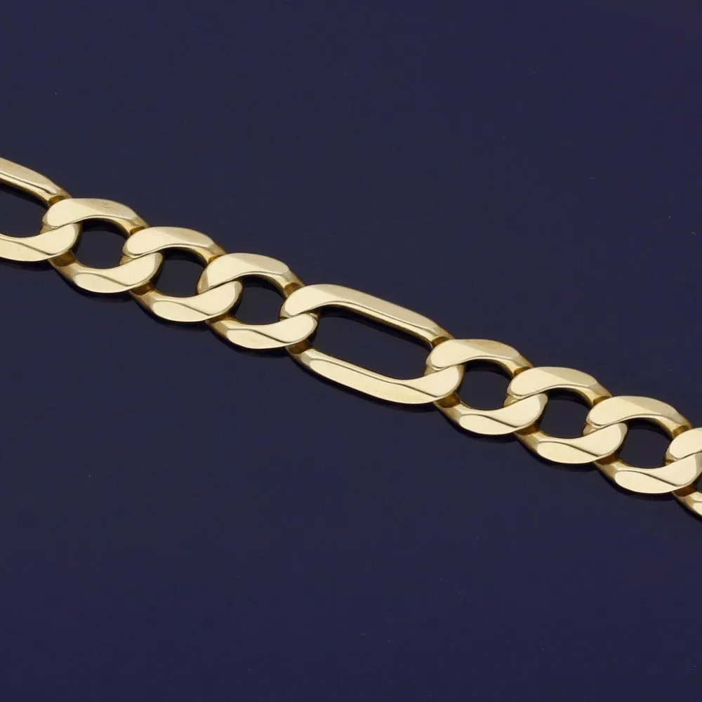 9ct Yellow Gold Figaro Curb Bracelet