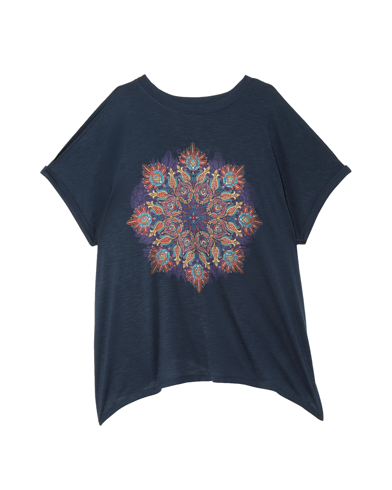Adeline Split Sleeve Tee | Navy / Yellow