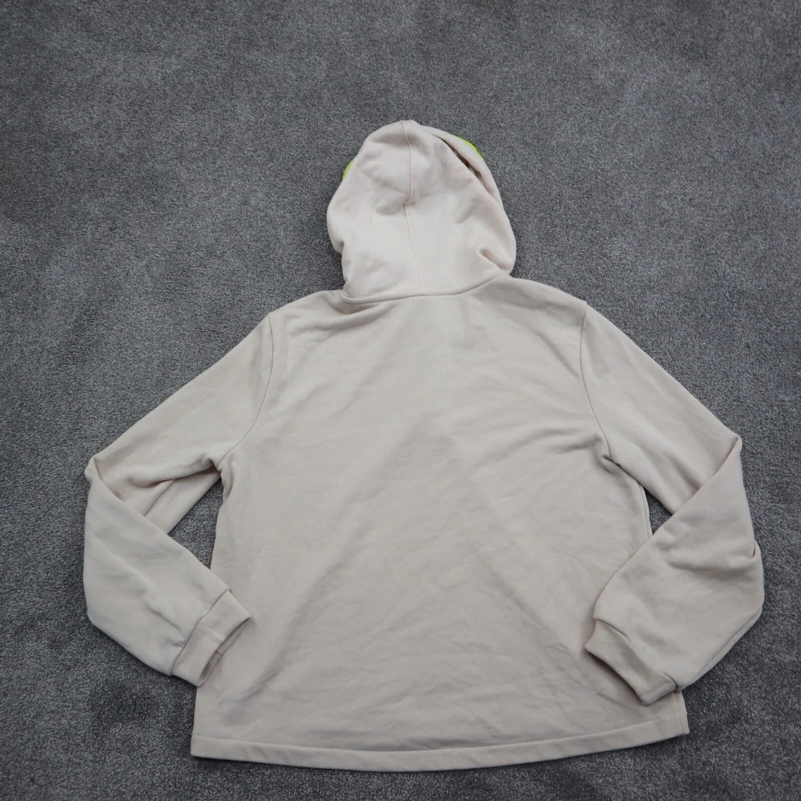 Adidas Womens Pullover Hoodie Sweatshirt Long Sleeves Button Ivory Size Large