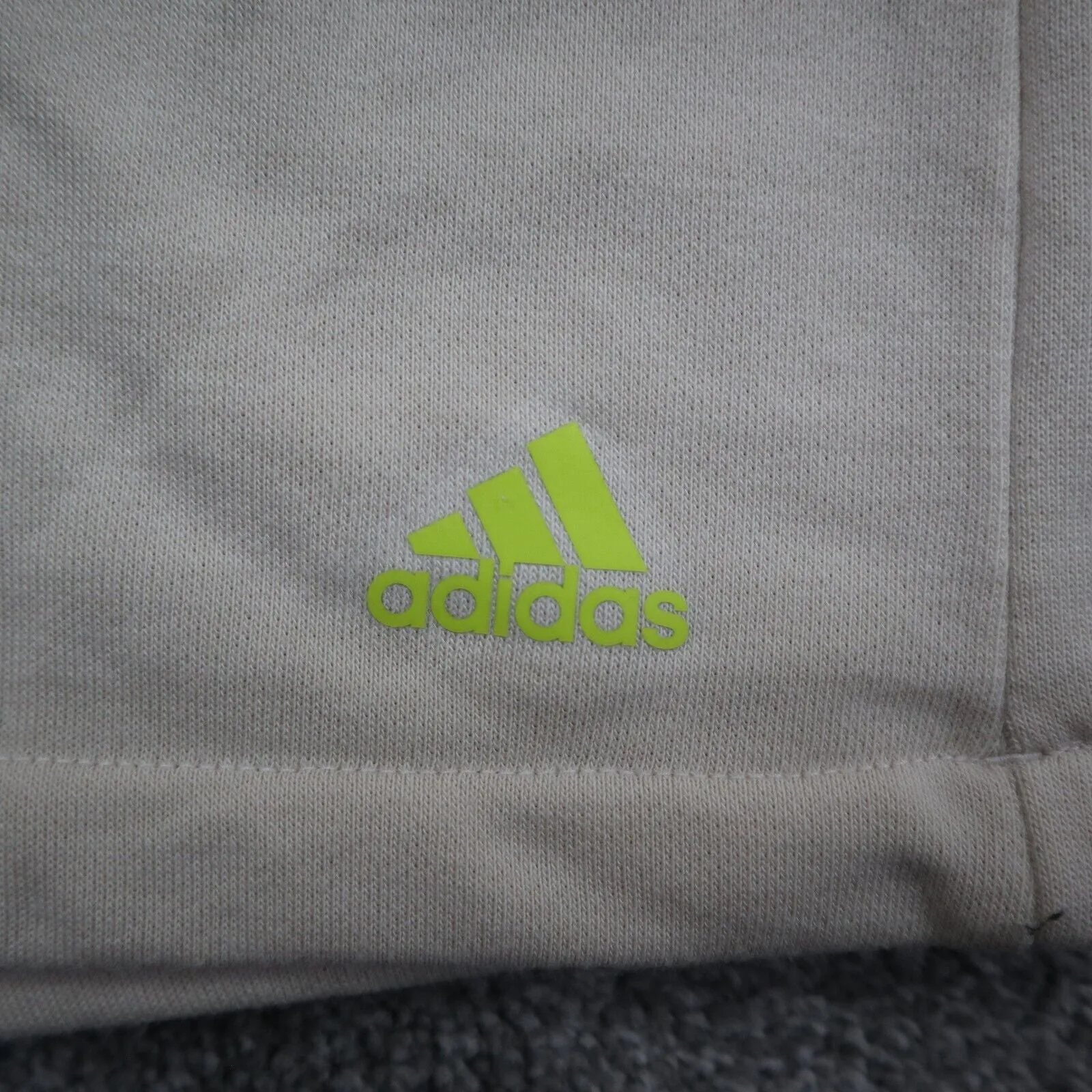 Adidas Womens Pullover Hoodie Sweatshirt Long Sleeves Button Ivory Size Large