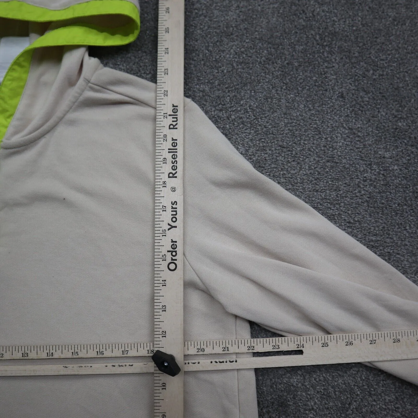 Adidas Womens Pullover Hoodie Sweatshirt Long Sleeves Button Ivory Size Large