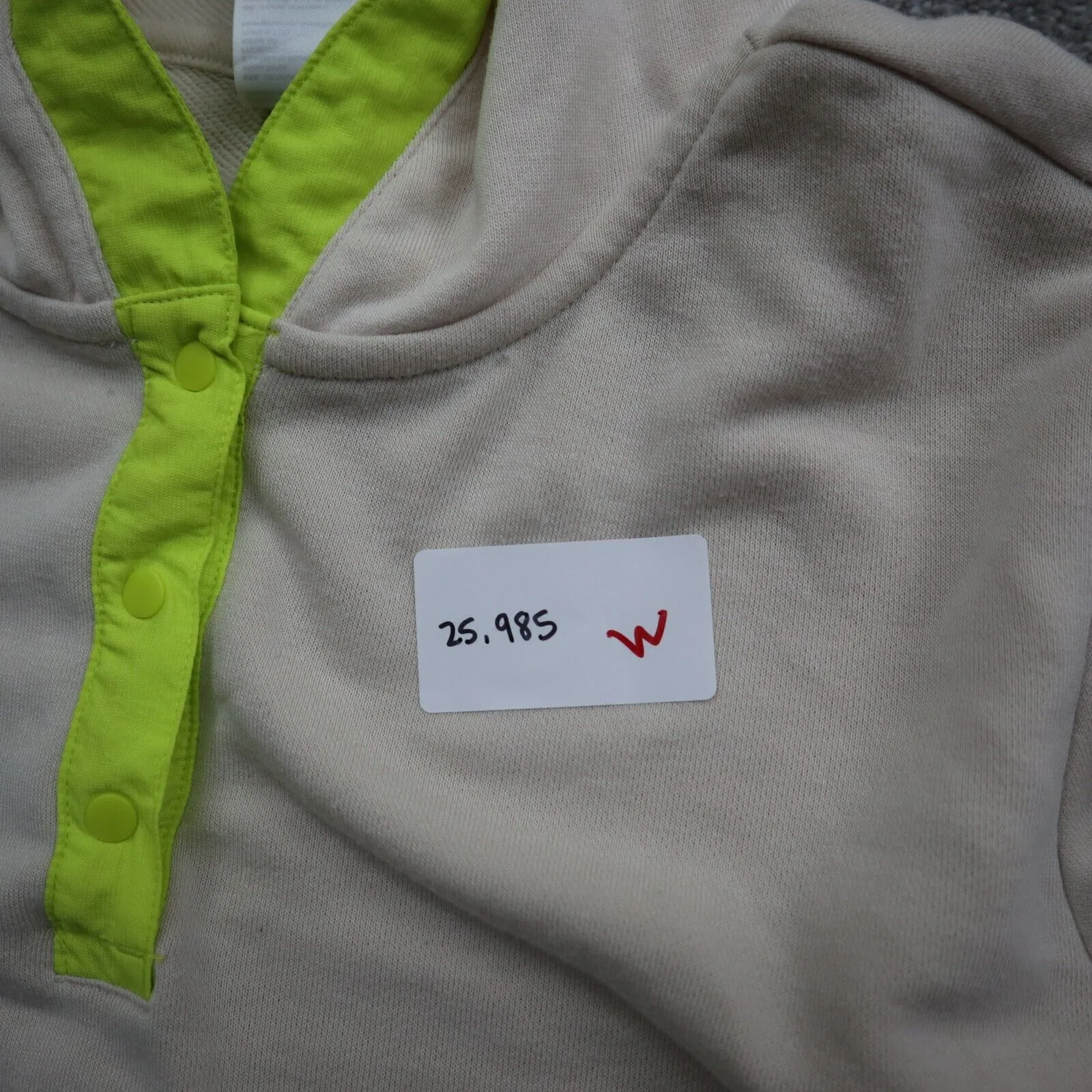 Adidas Womens Pullover Hoodie Sweatshirt Long Sleeves Button Ivory Size Large