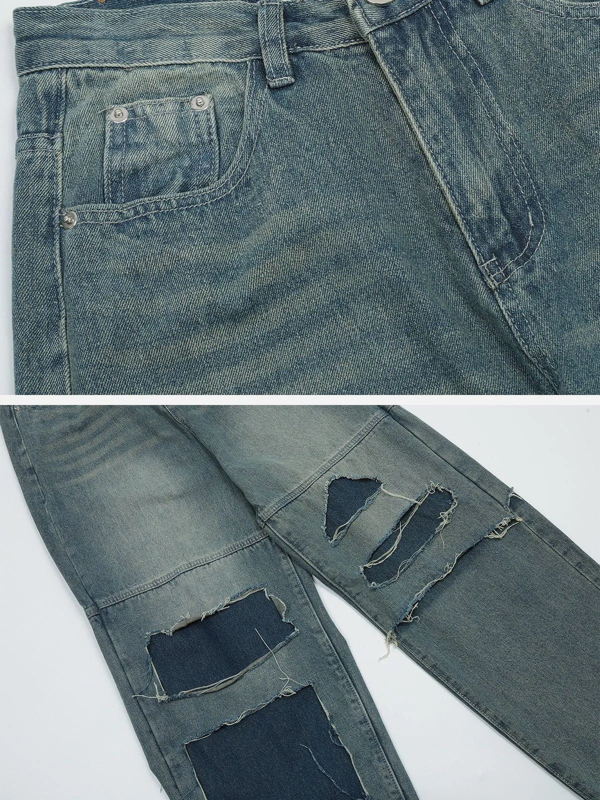 AlanBalen® - Distressed Fringe Jeans