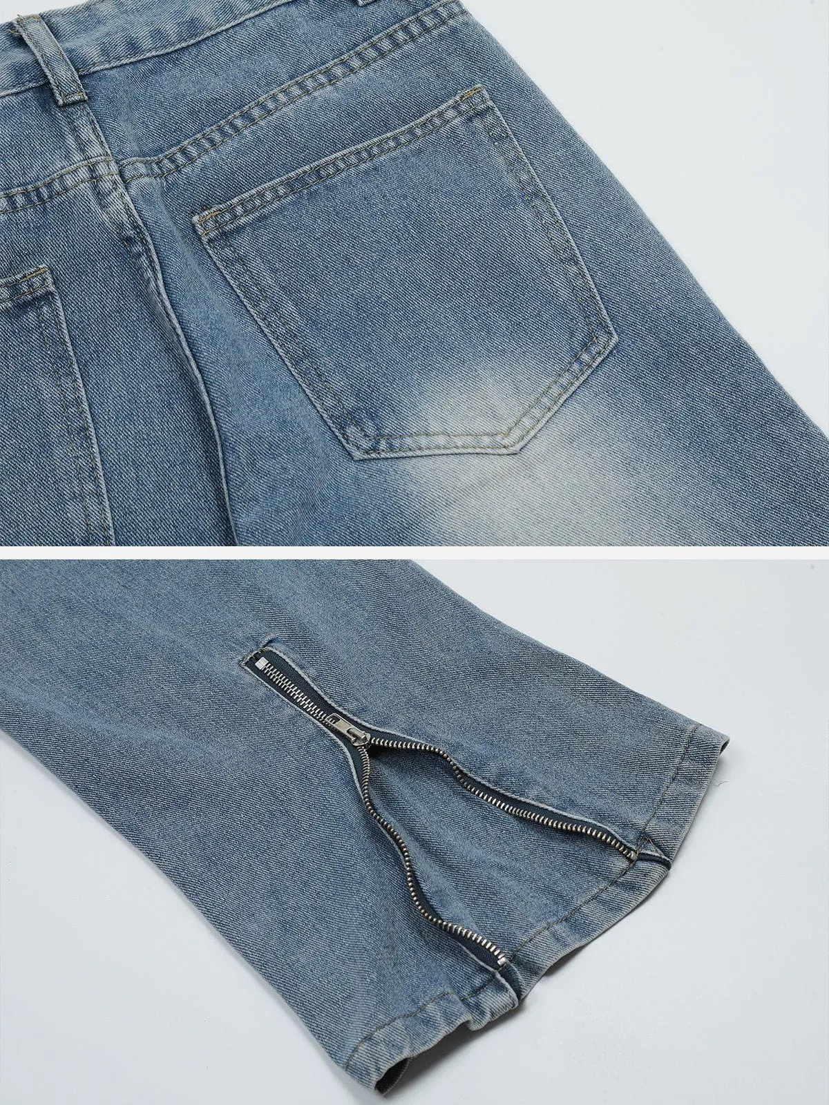 AlanBalen® - Fake Two Piece Raw Jeans