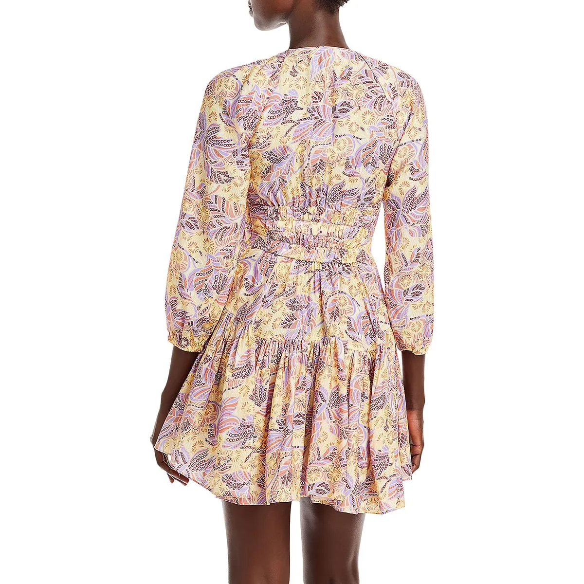 A.L.C. Womens Isla V-Neck Long Sleeve Mini Dress