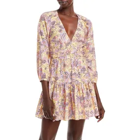 A.L.C. Womens Isla V-Neck Long Sleeve Mini Dress