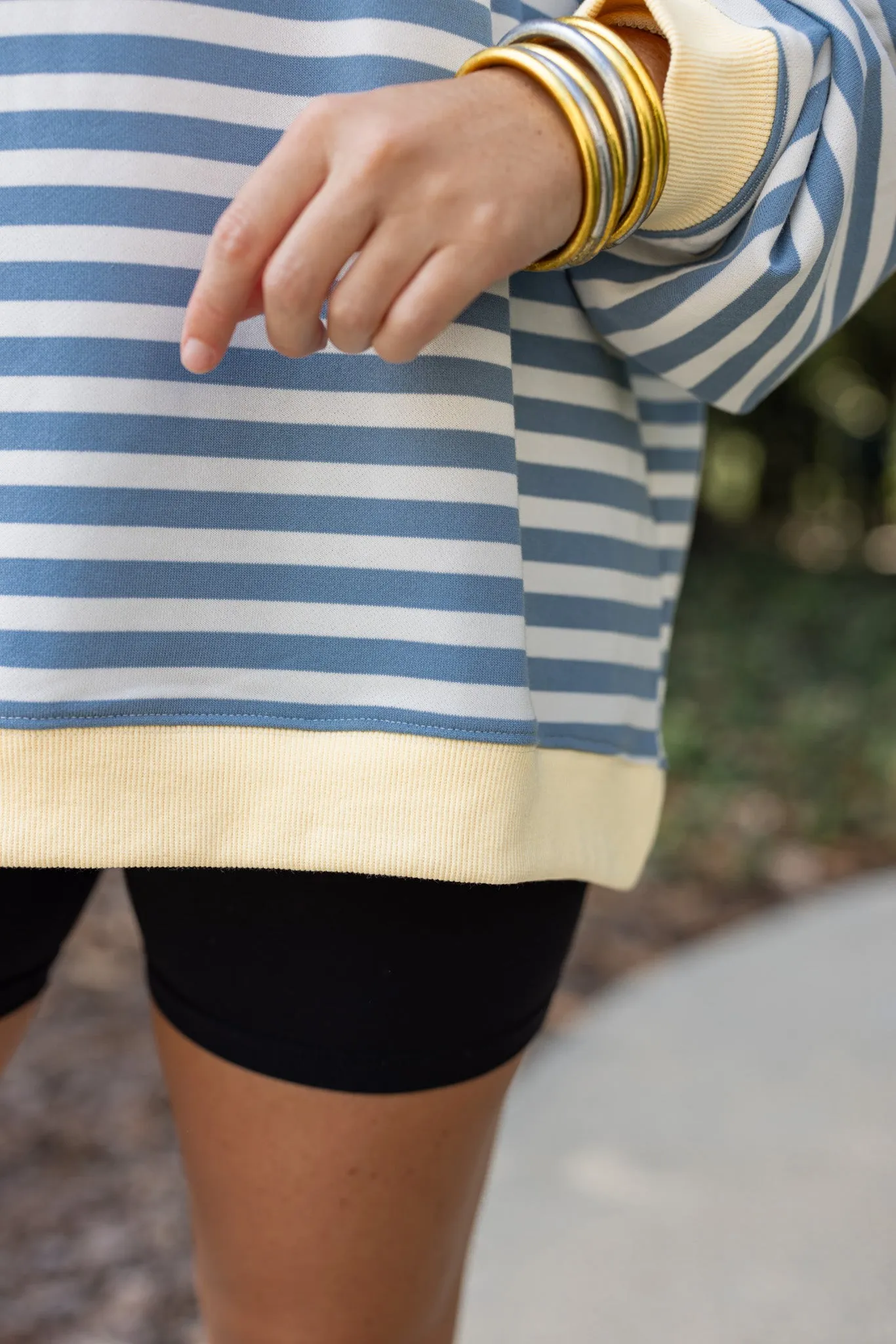 All About Stripes Blue Sweatshirt