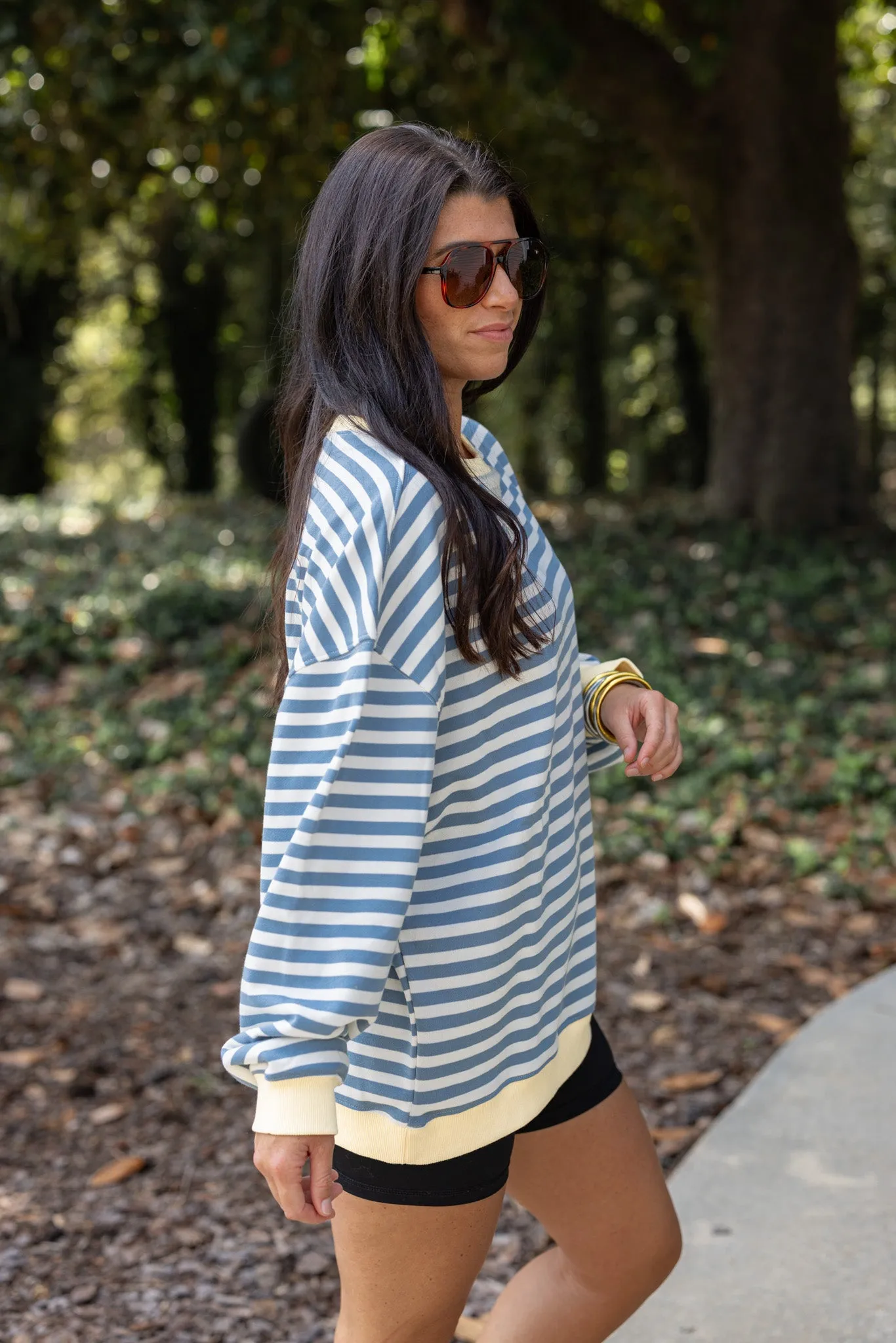 All About Stripes Blue Sweatshirt