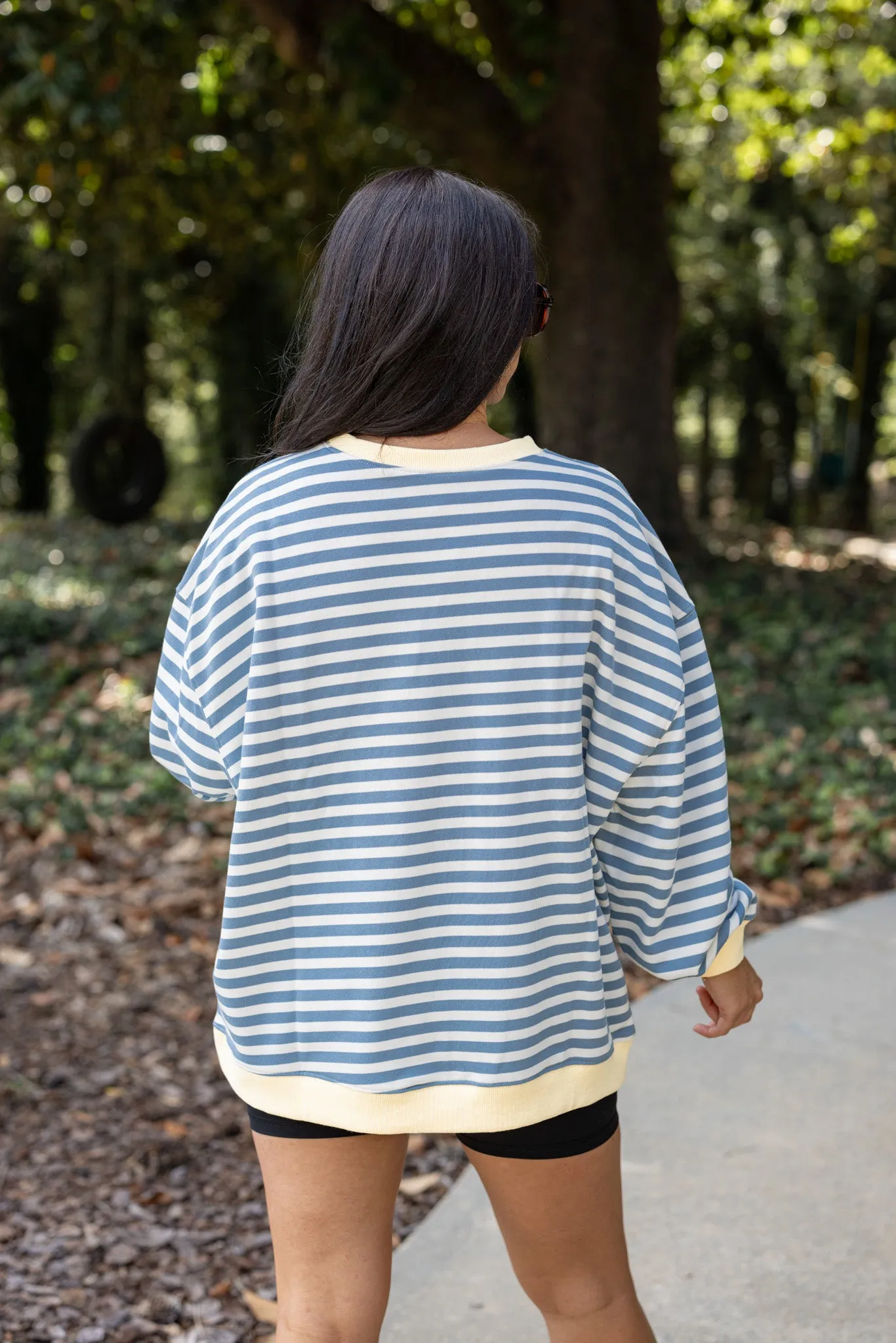 All About Stripes Blue Sweatshirt