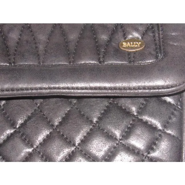 Bally Vintage Pursesdesigner Purses Black Quilted Leather With Gold Chain And Black Leather Strap Sh