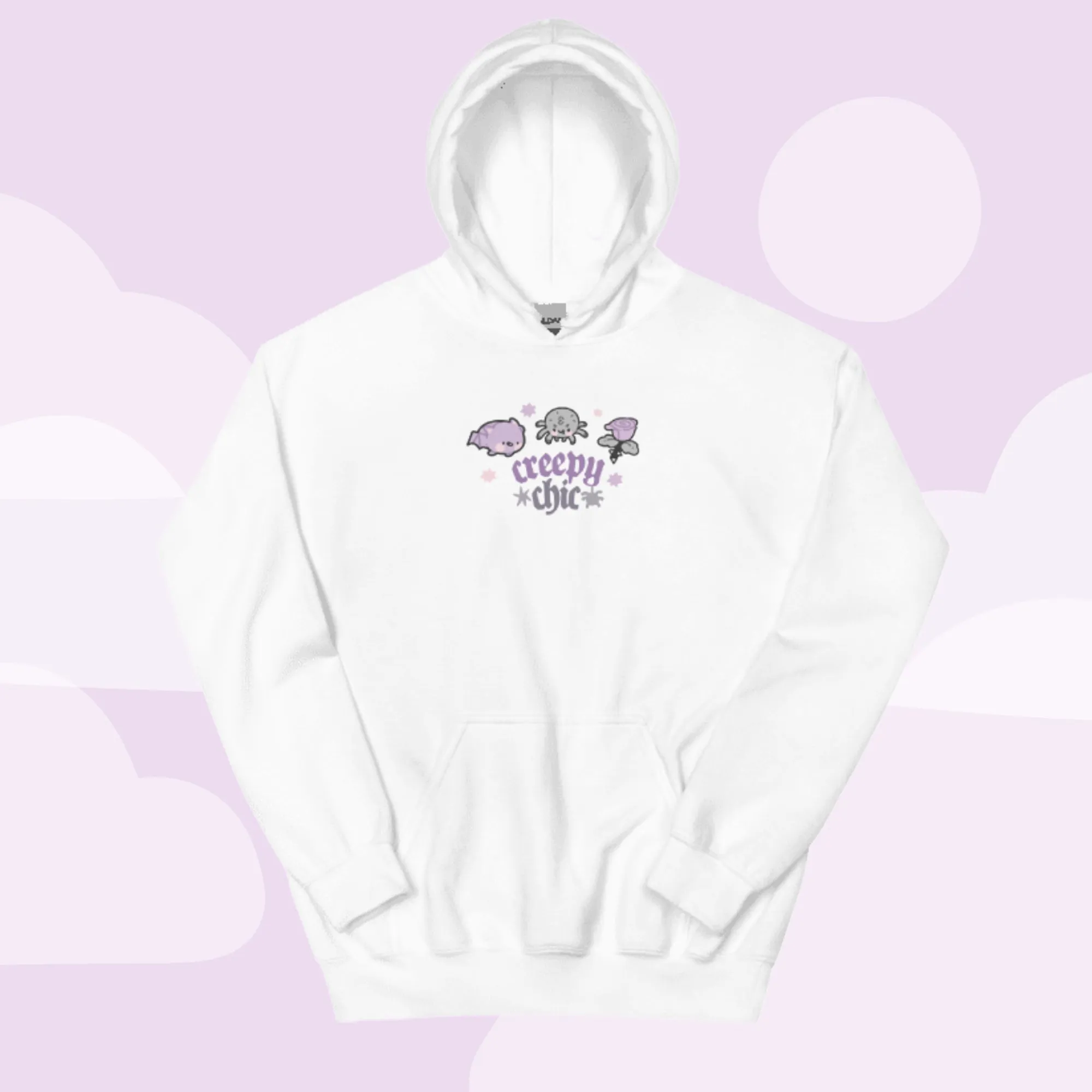 Bartholomew the Bat & Fluffy the Spider Hoodie | Creepy Chic Gothic Halloween Sweatshirt | Spooky Cute Kawaii Apparel