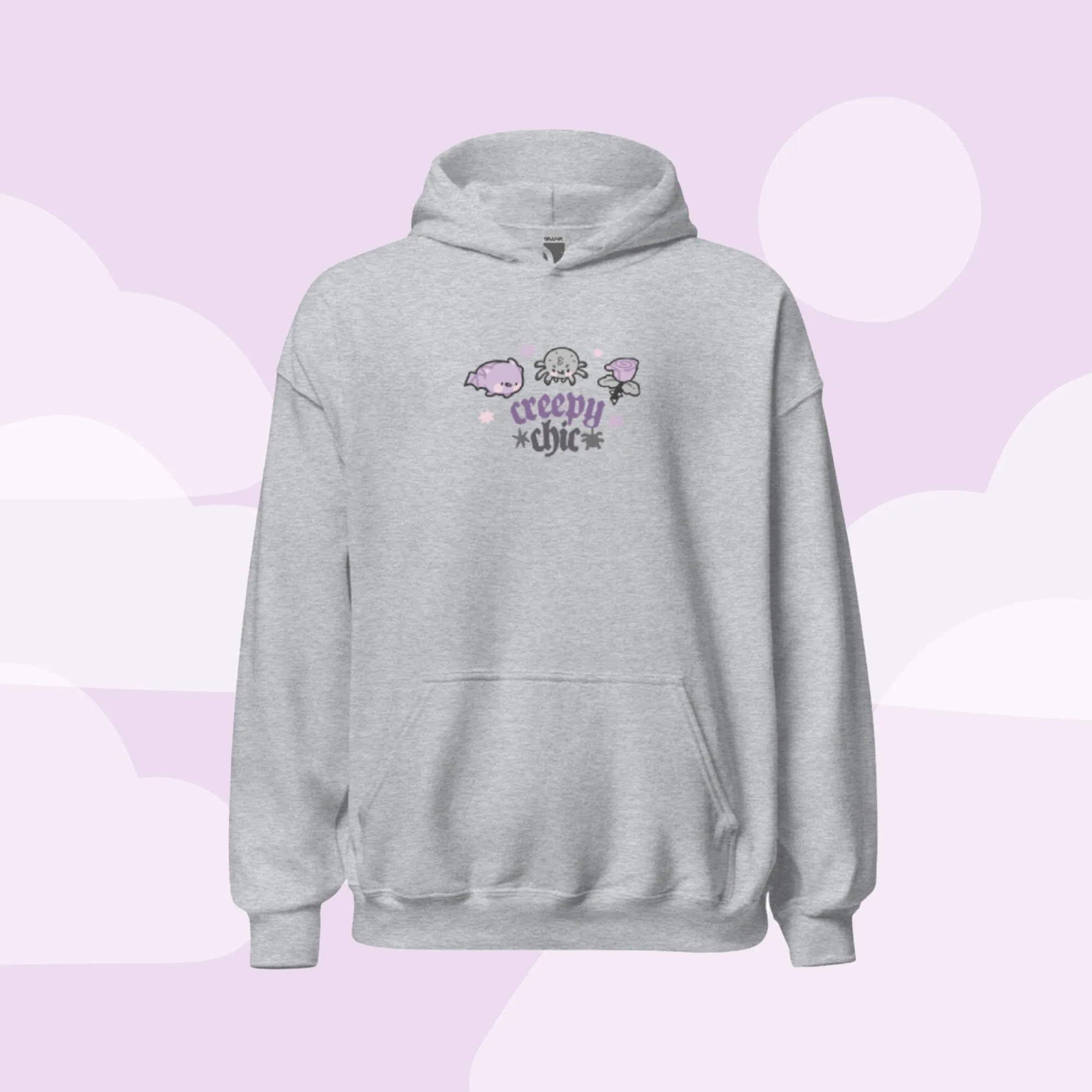 Bartholomew the Bat & Fluffy the Spider Hoodie | Creepy Chic Gothic Halloween Sweatshirt | Spooky Cute Kawaii Apparel