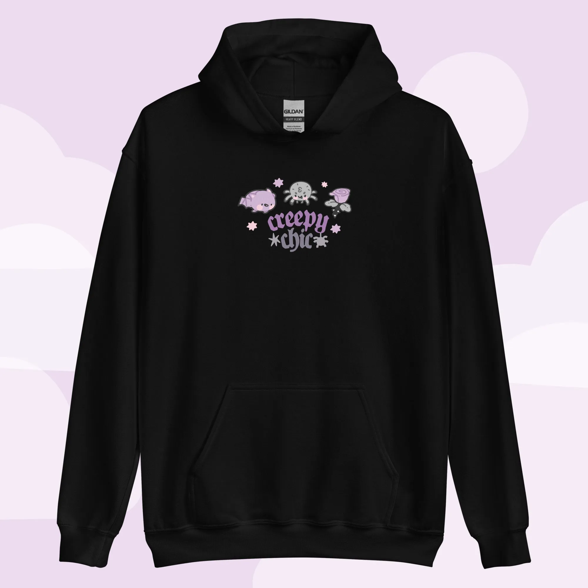 Bartholomew the Bat & Fluffy the Spider Hoodie | Creepy Chic Gothic Halloween Sweatshirt | Spooky Cute Kawaii Apparel