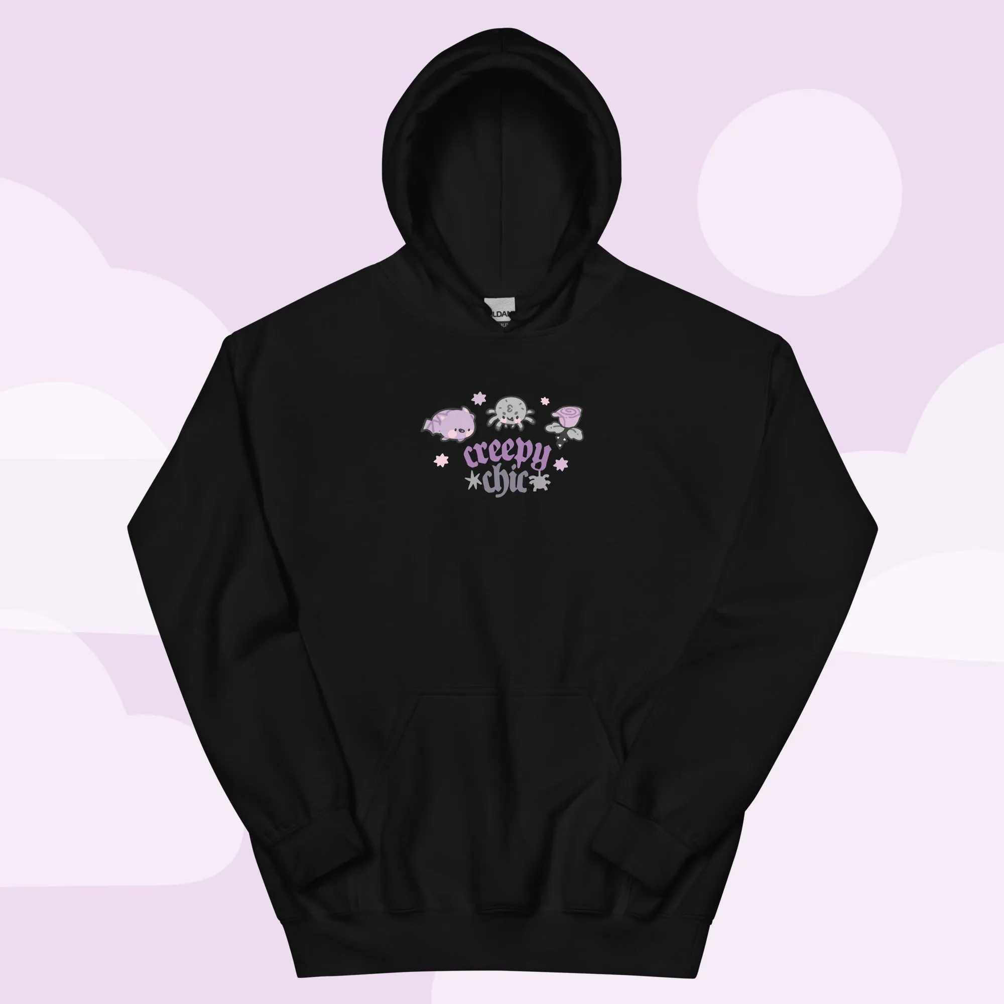 Bartholomew the Bat & Fluffy the Spider Hoodie | Creepy Chic Gothic Halloween Sweatshirt | Spooky Cute Kawaii Apparel