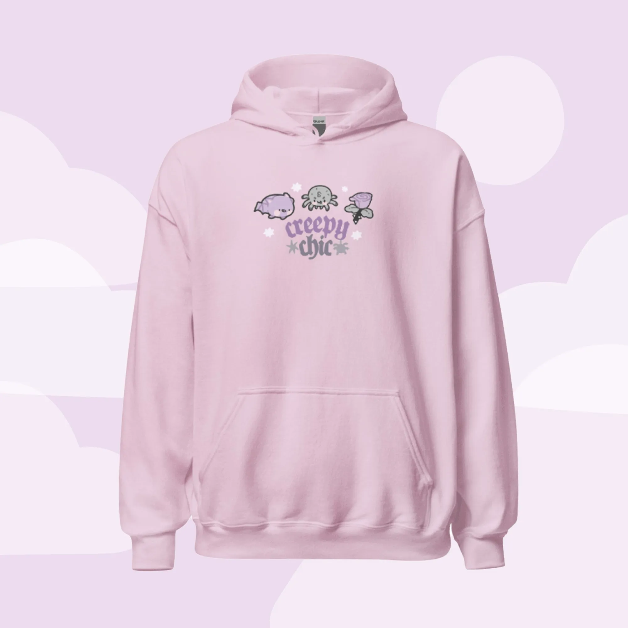 Bartholomew the Bat & Fluffy the Spider Hoodie | Creepy Chic Gothic Halloween Sweatshirt | Spooky Cute Kawaii Apparel