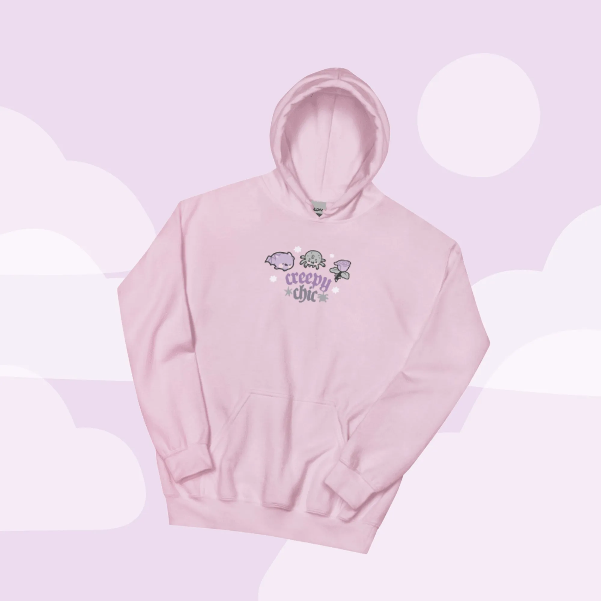 Bartholomew the Bat & Fluffy the Spider Hoodie | Creepy Chic Gothic Halloween Sweatshirt | Spooky Cute Kawaii Apparel