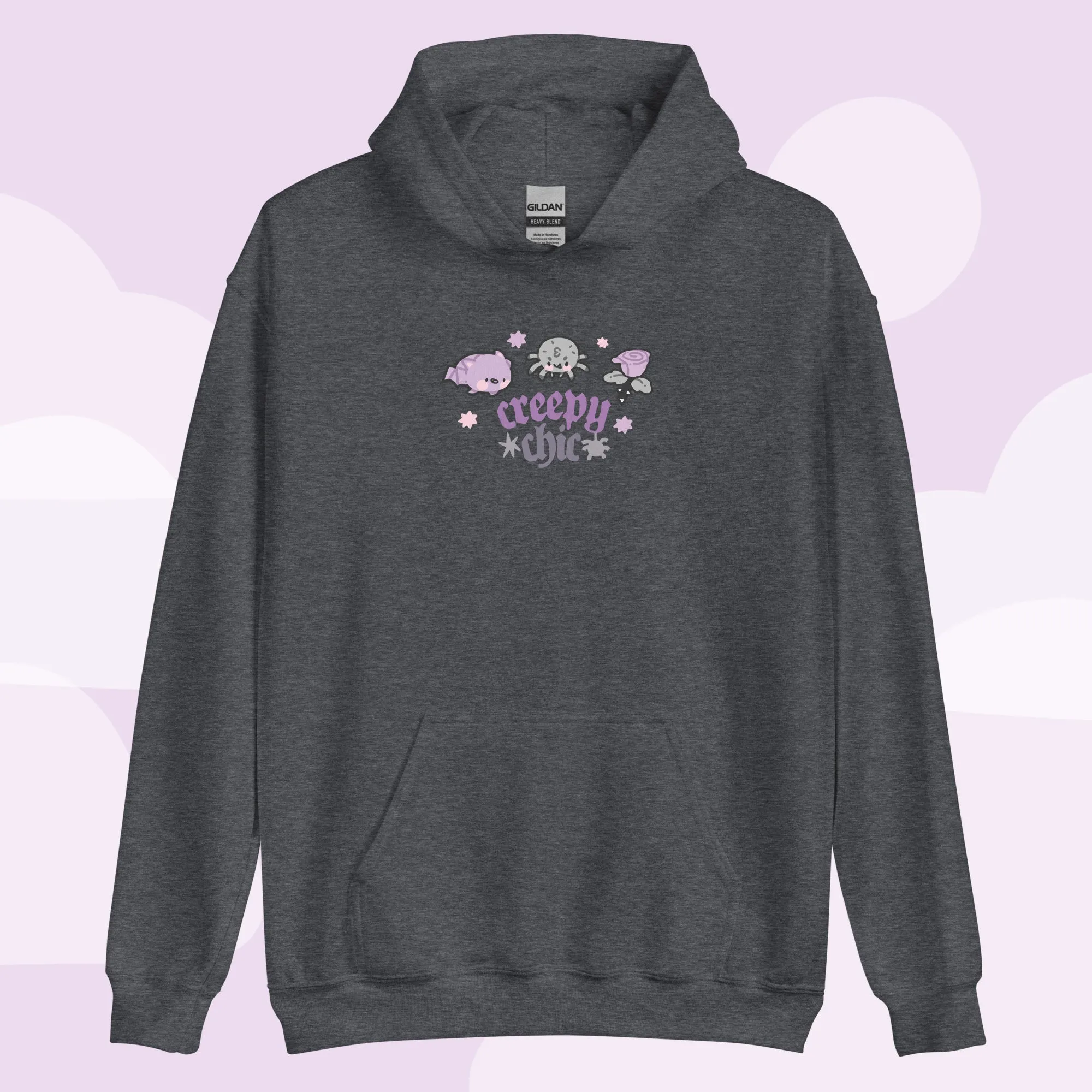Bartholomew the Bat & Fluffy the Spider Hoodie | Creepy Chic Gothic Halloween Sweatshirt | Spooky Cute Kawaii Apparel