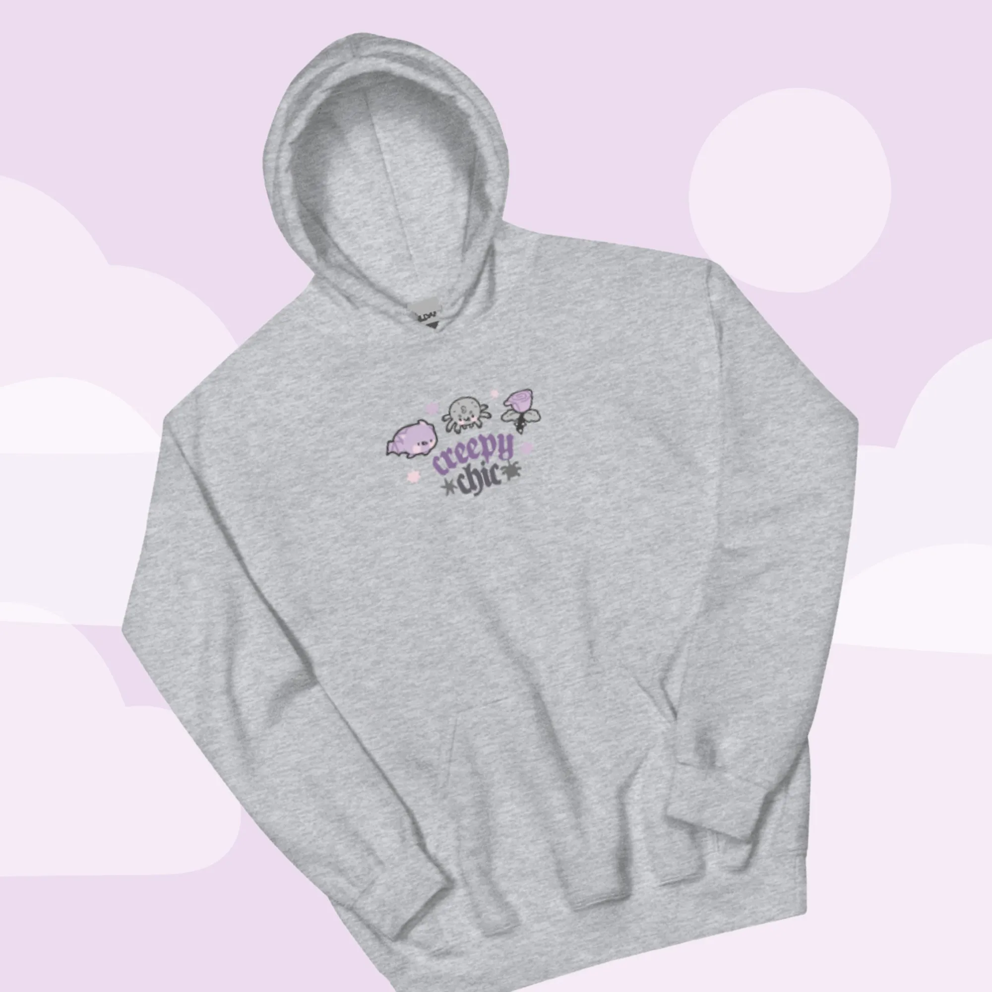 Bartholomew the Bat & Fluffy the Spider Hoodie | Creepy Chic Gothic Halloween Sweatshirt | Spooky Cute Kawaii Apparel