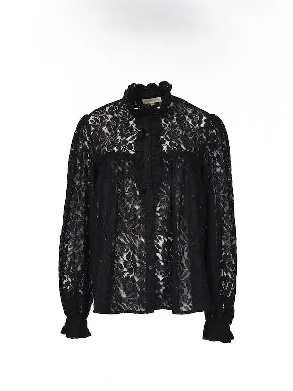 Blouse dentelle noire Poja