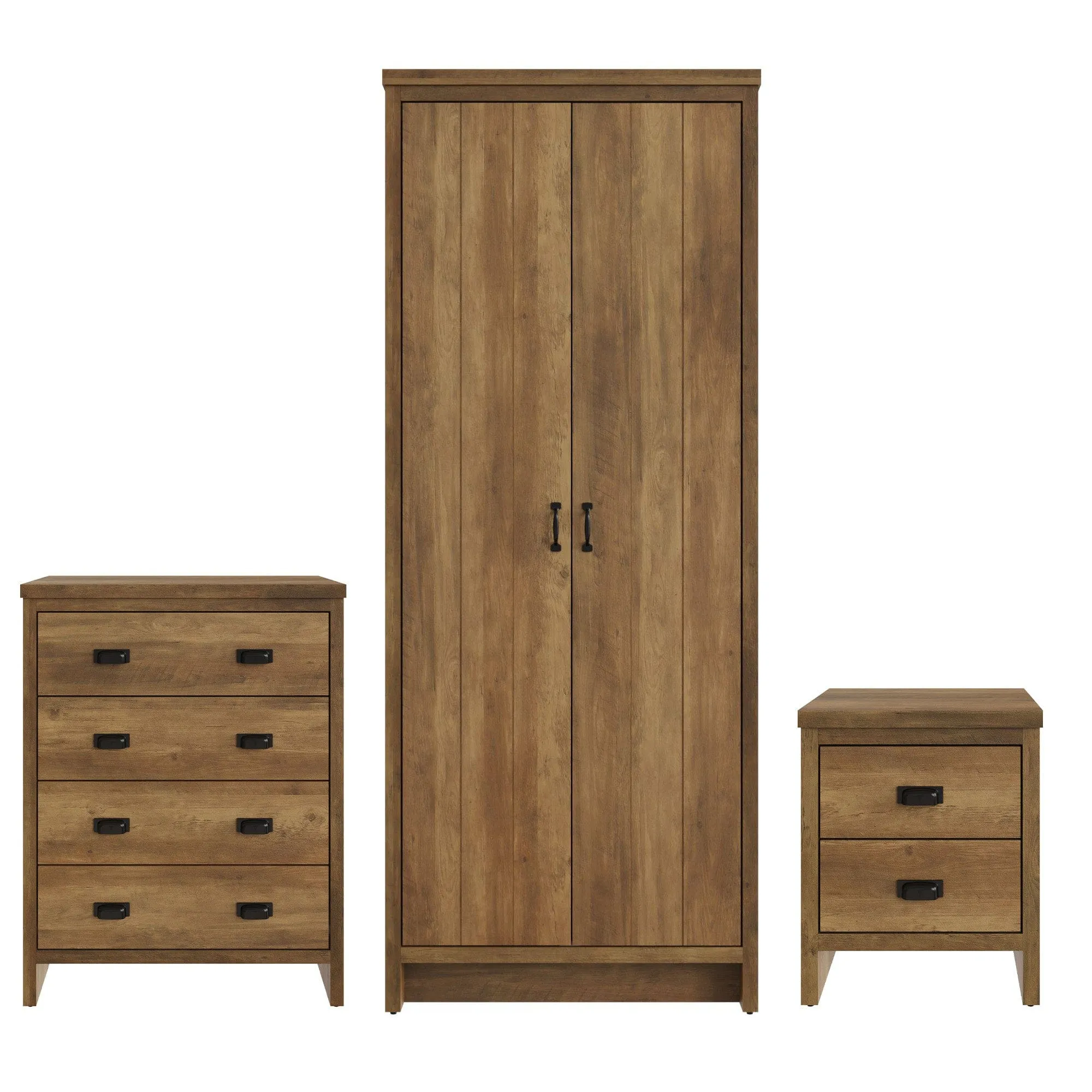 Boston 3 Piece Bedroom Set Knotty Oak
