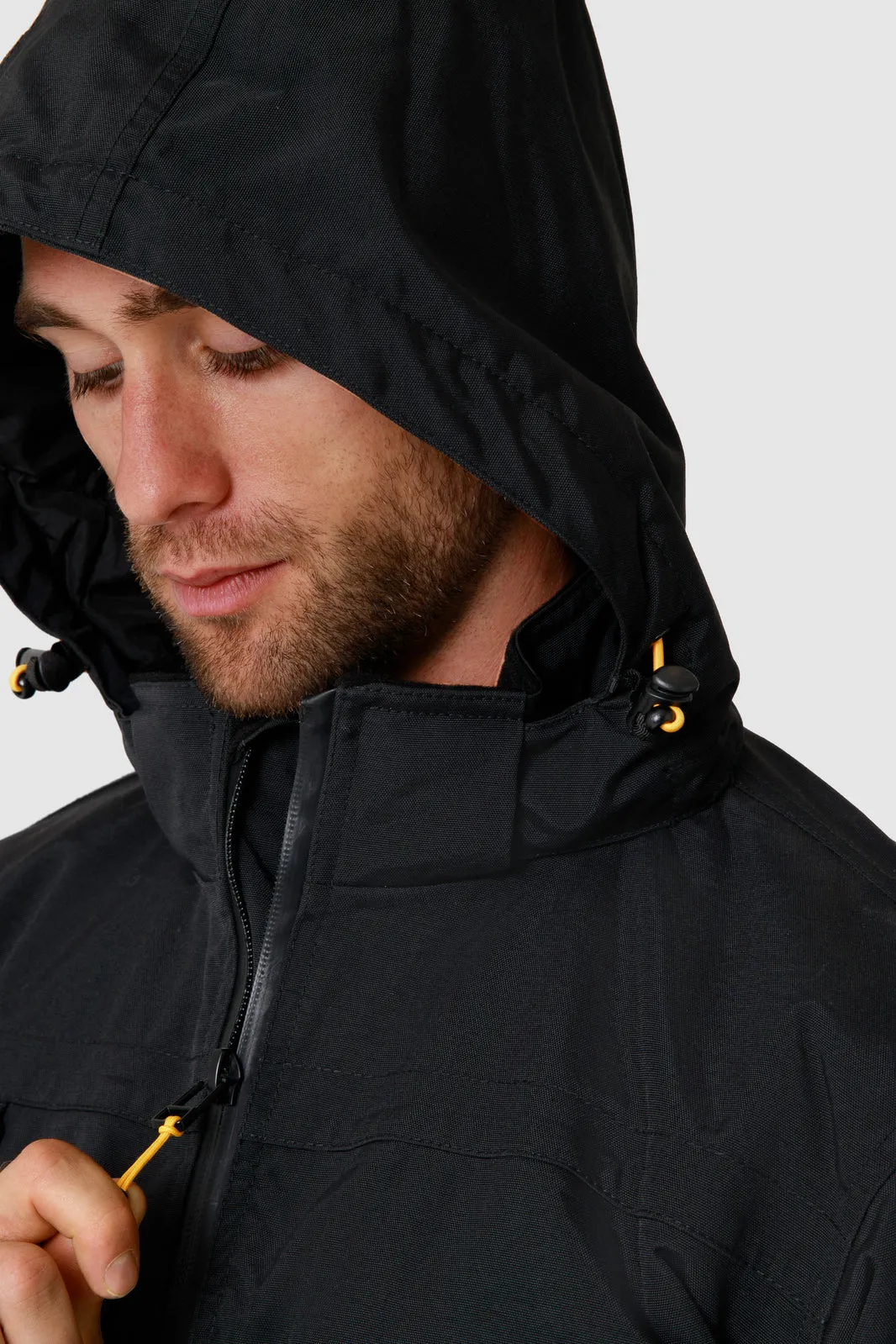 Caterpillar Mens Waterproof Zip Jacket w Hood Chinook CAT Winter Ski in Black