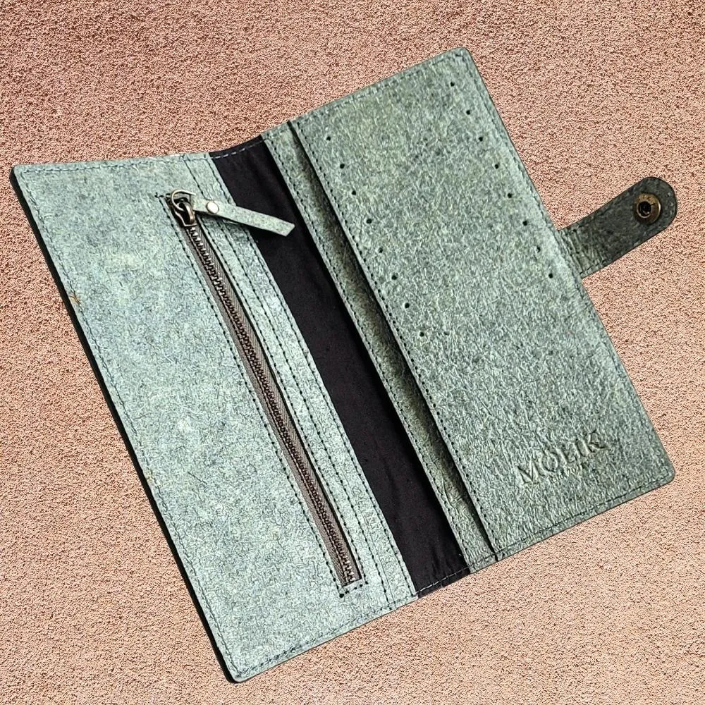 Charcoal Grey Hand Wallet/Clutch | Sturdy Coconut Leather | Smart | Light weight