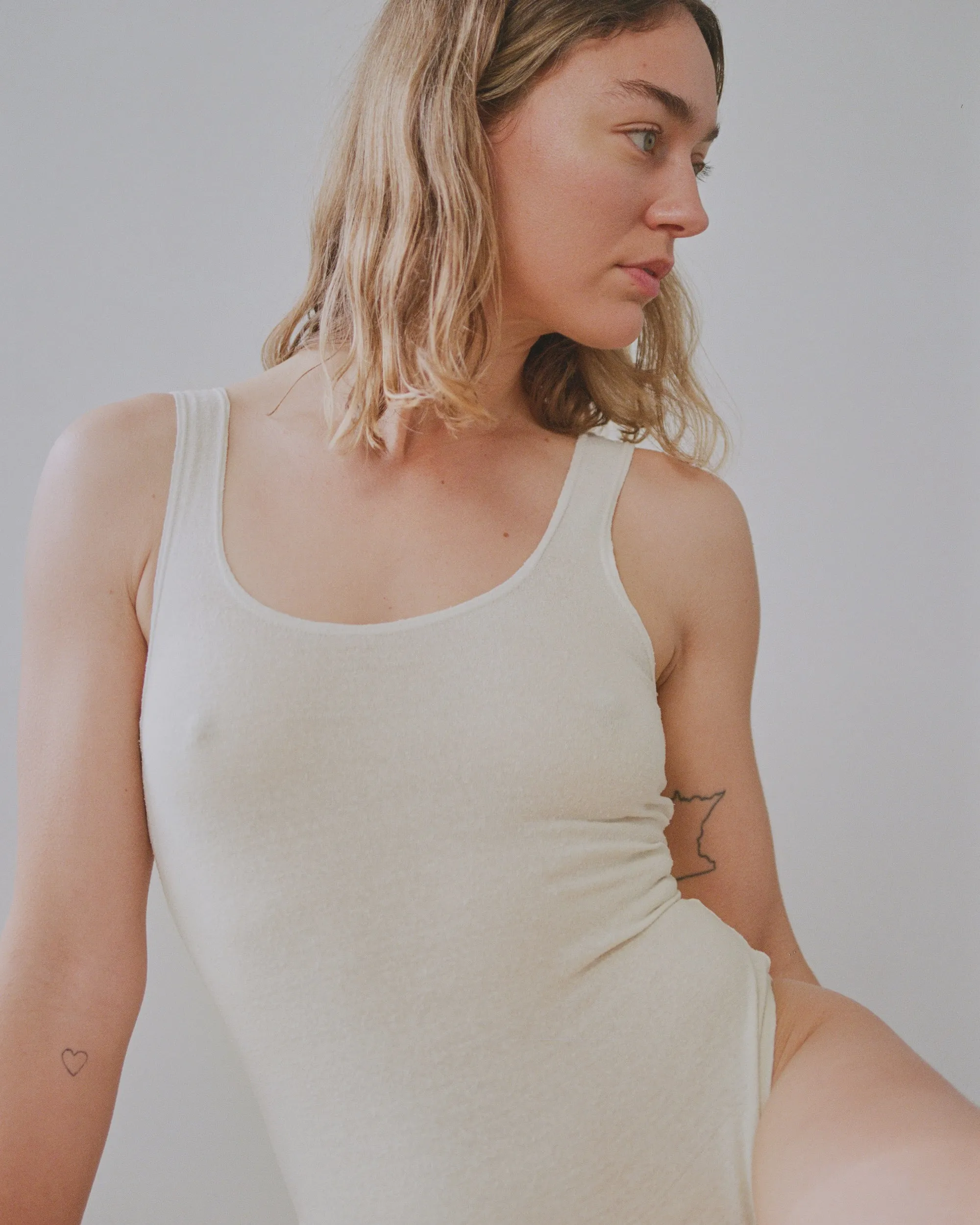 Christy Bodysuit, Regen Silk Noil Jersey, Natural