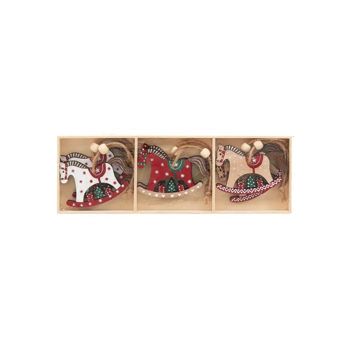 Coast to Coast Rocking Horse Christmas Ornament  Assorted (Box of 6)