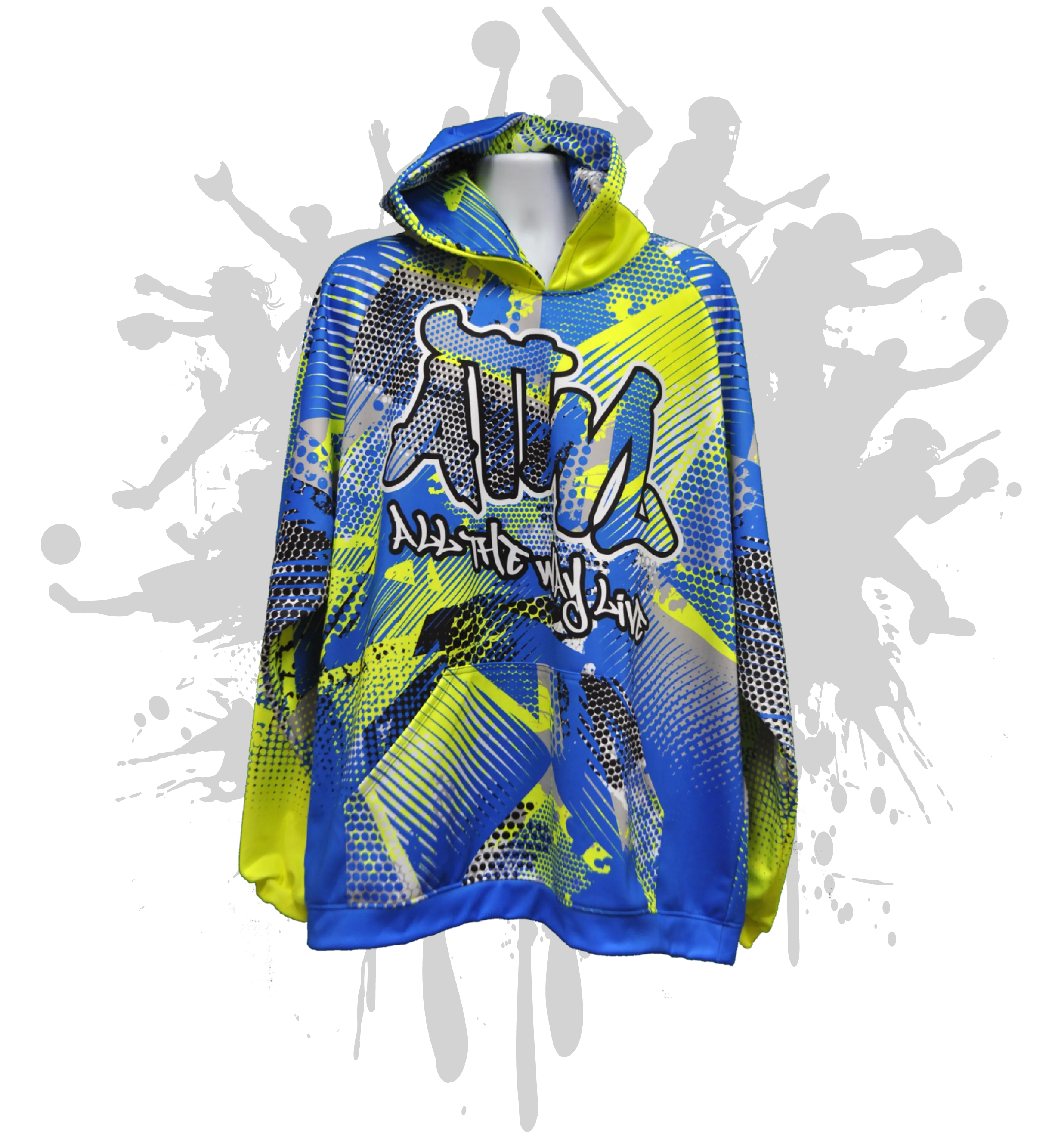 Complex Hoody Unisex Neon Yellow/Blue