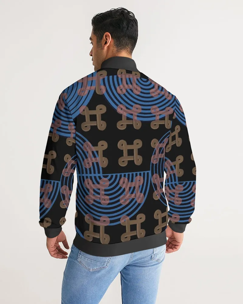 Continuous Peace Men's Stripe-Sleeve Track Jacket