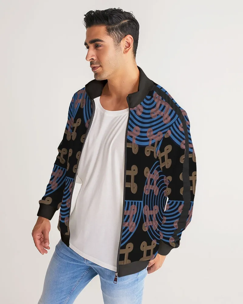 Continuous Peace Men's Stripe-Sleeve Track Jacket