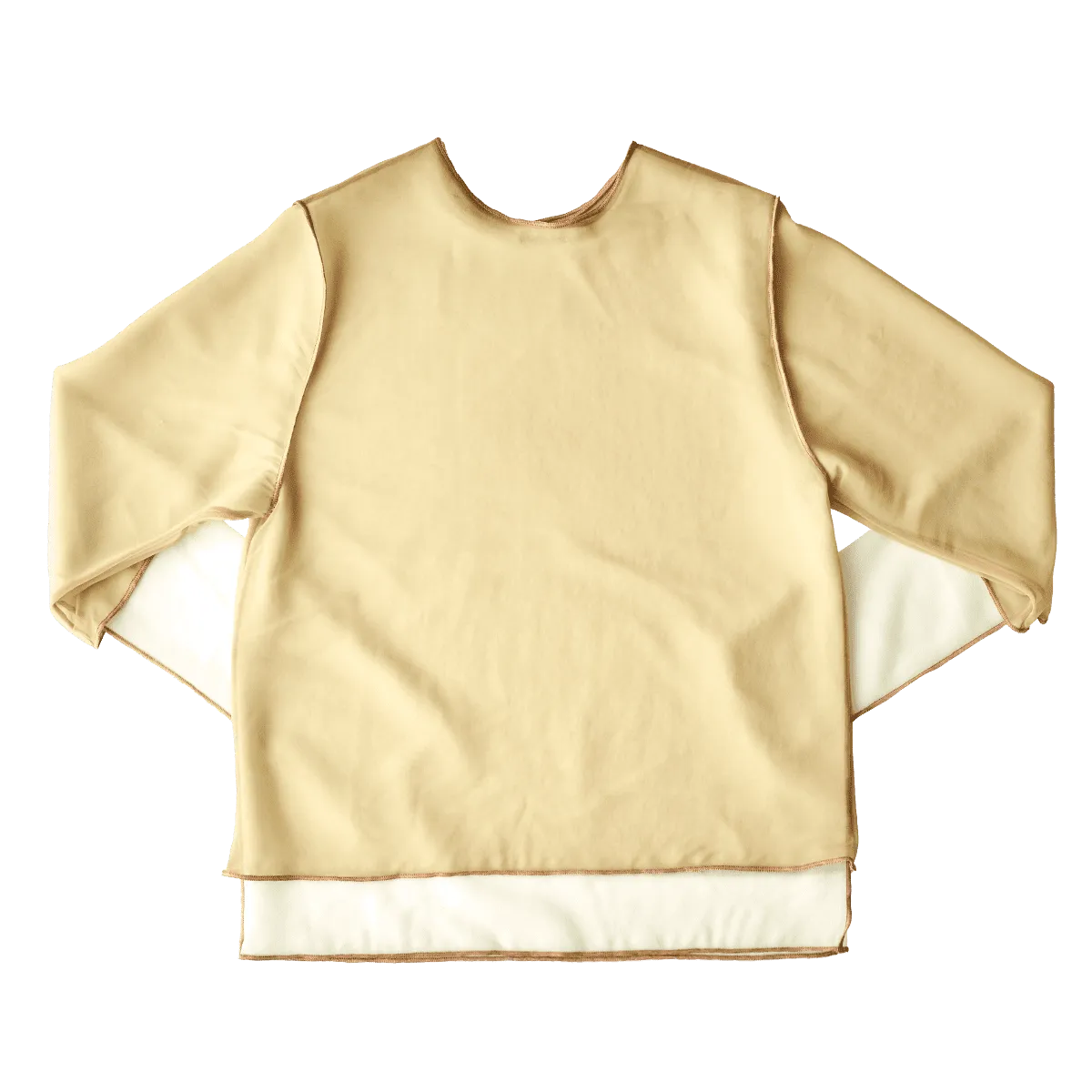 Crew Neck Pullover / Darkbeige × Yellow