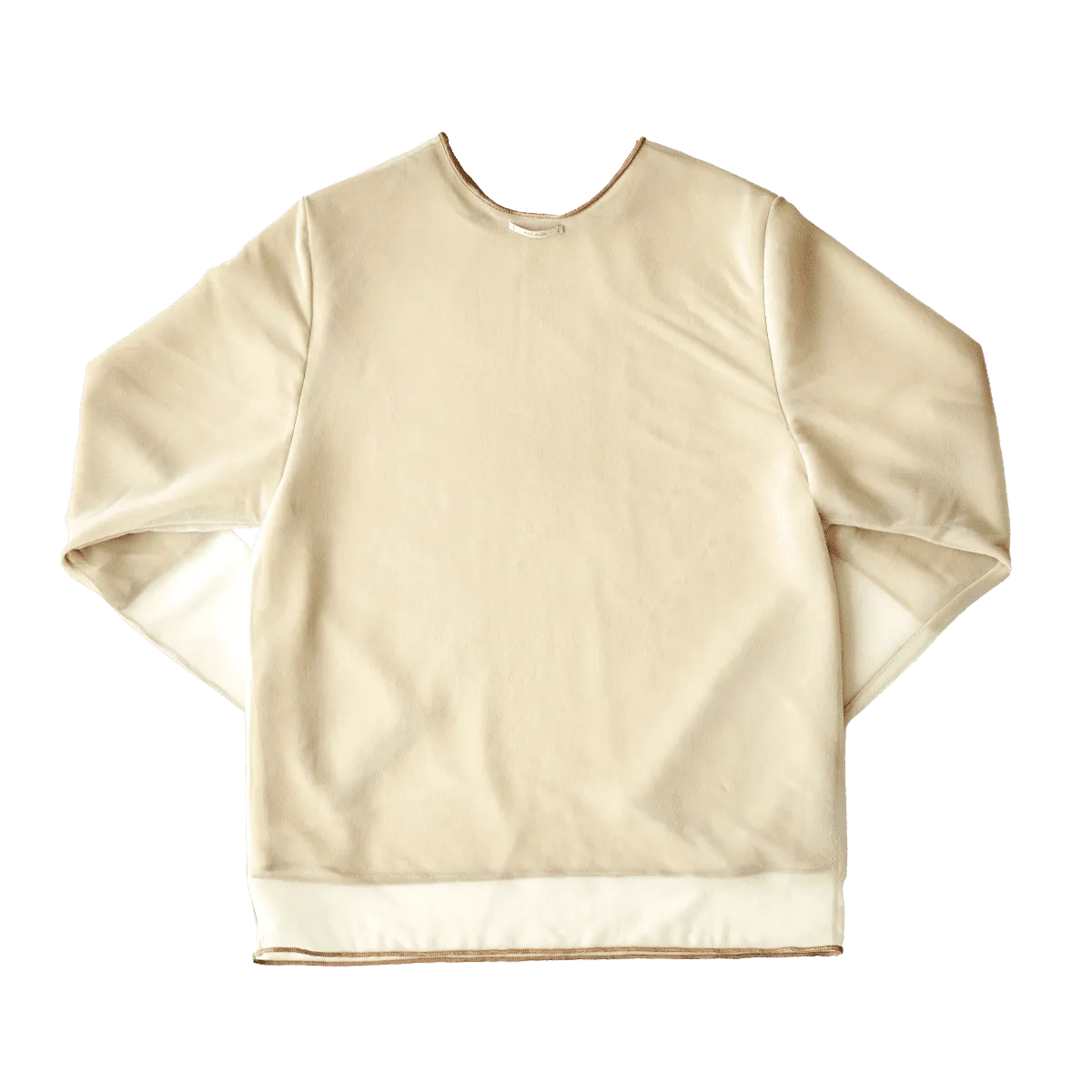 Crew Neck Pullover / Darkbeige × Yellow