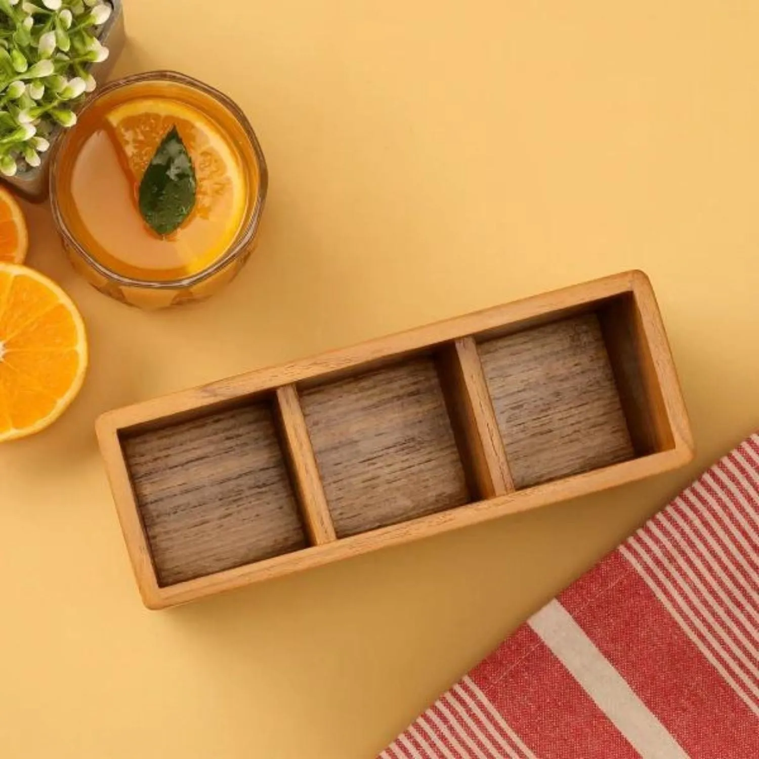 Cutlery Holder | Premium Teak Wood | Easy To Clean | Sturdy Construct | 8"