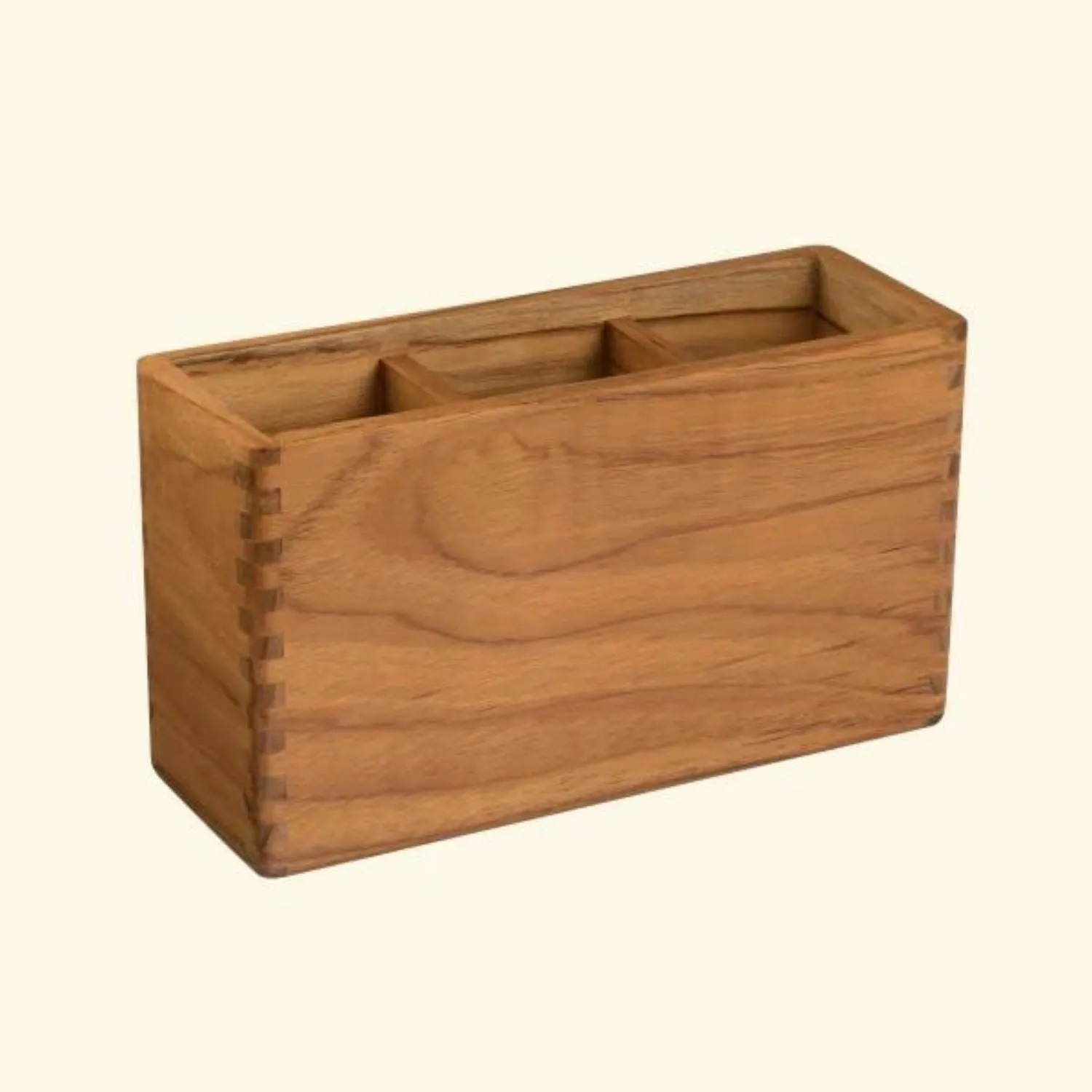 Cutlery Holder | Premium Teak Wood | Easy To Clean | Sturdy Construct | 8"