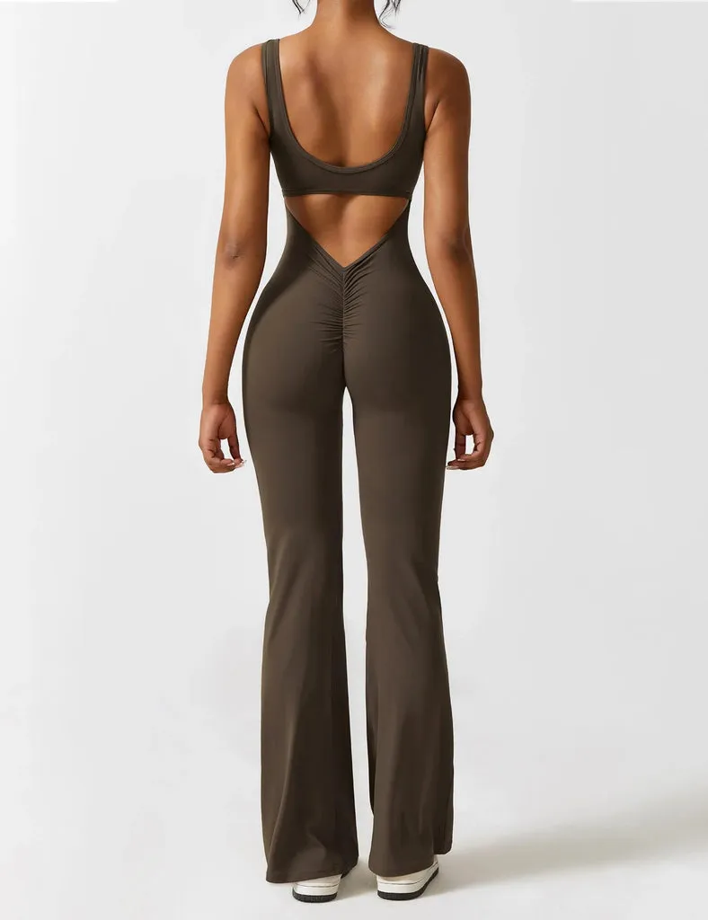 Elodie V-Back Flared Jumpsuit