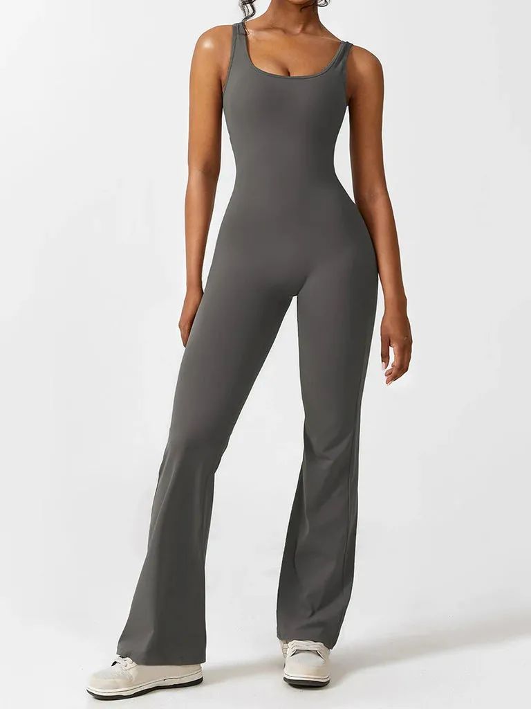 Elodie V-Back Flared Jumpsuit